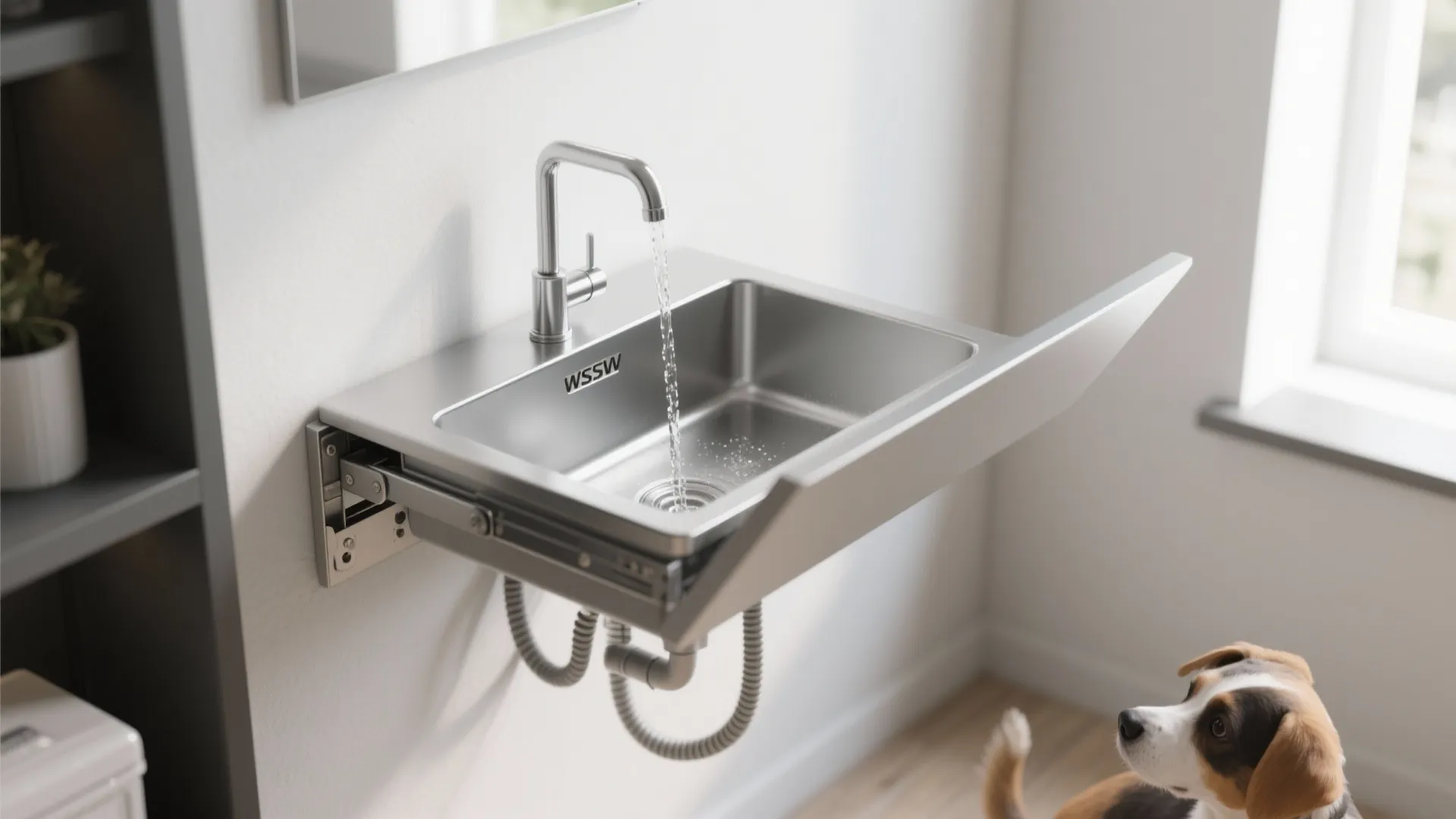 2. Wall-Mounted Fold-Down Sink