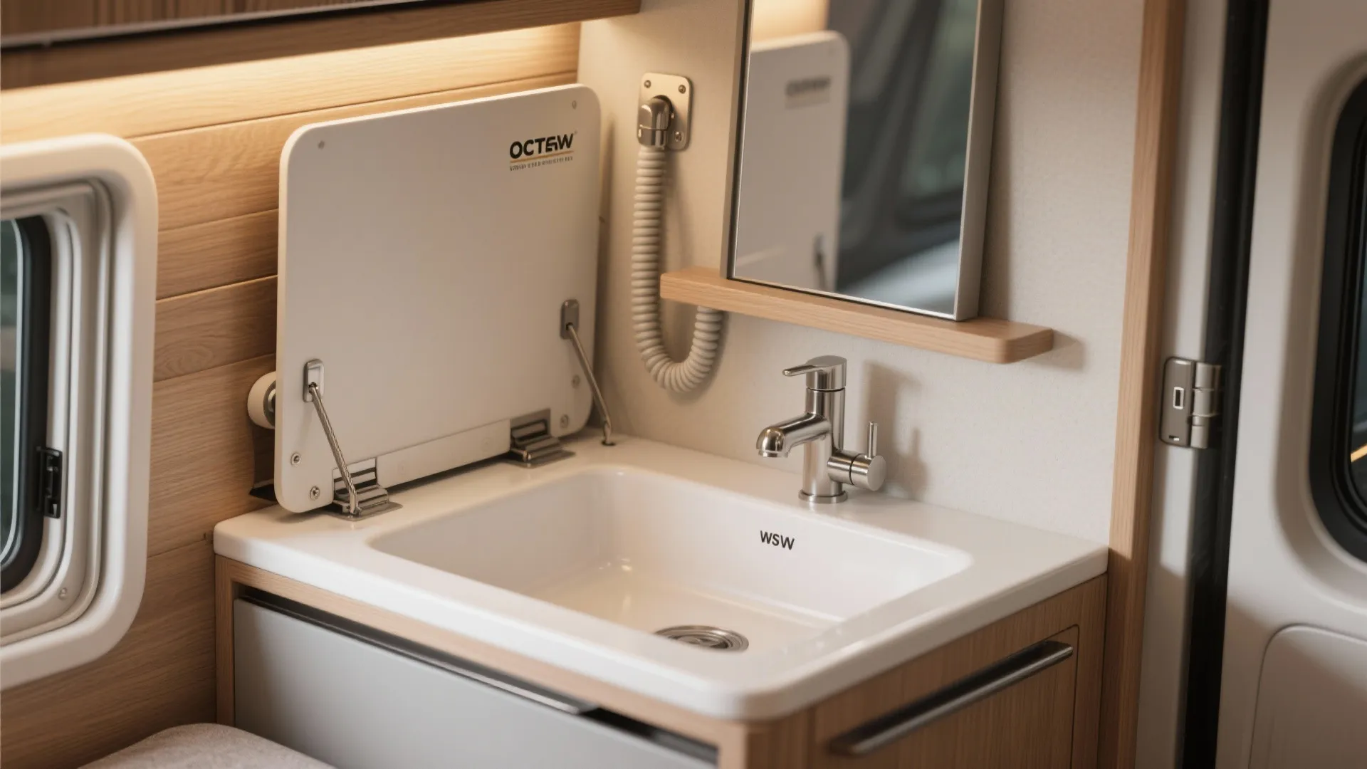 1. Fold-down wall-mounted sink