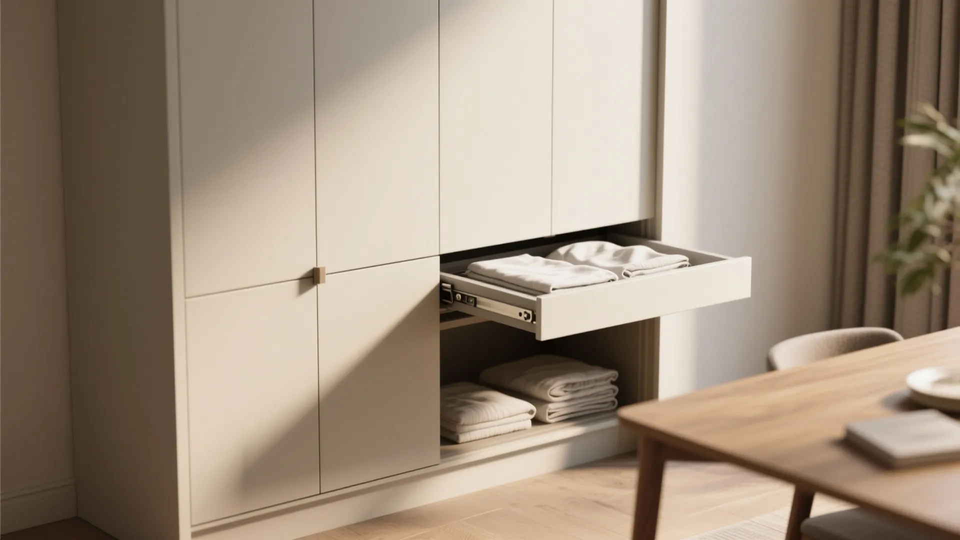 5. Fold-down table with hidden storage