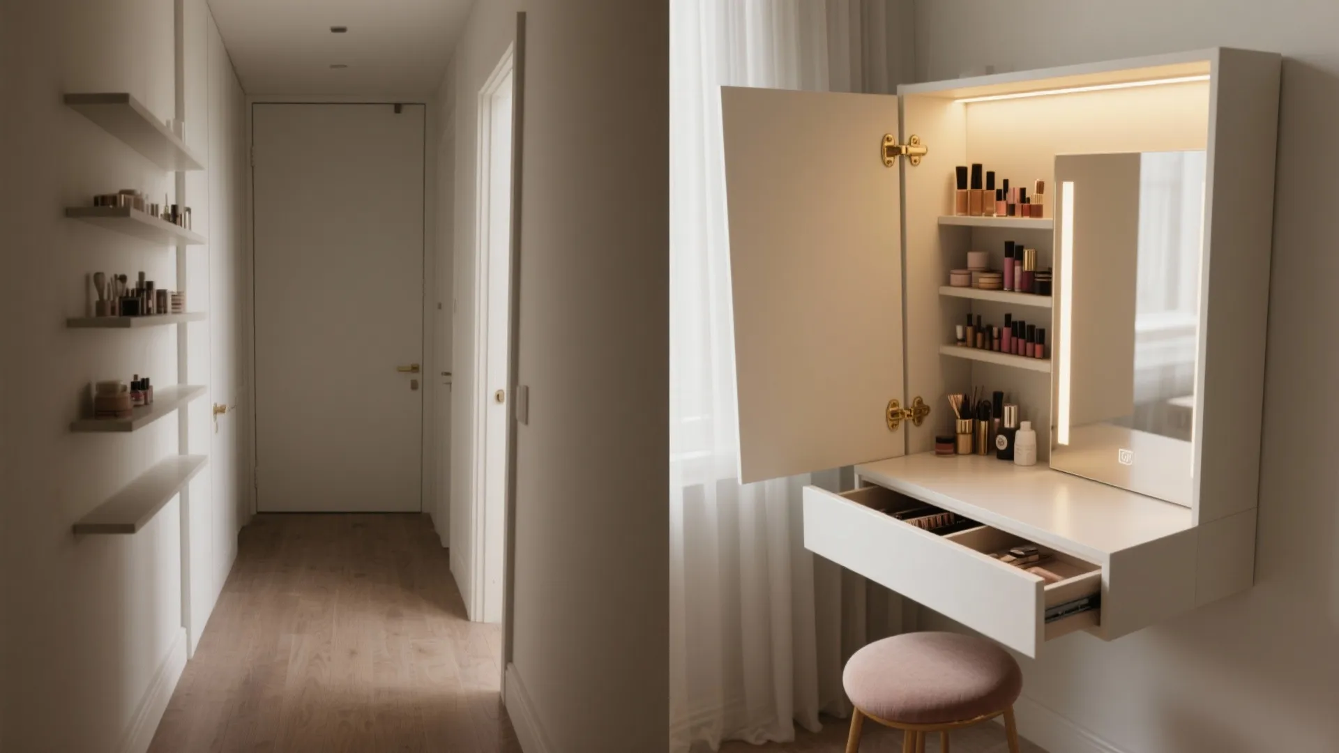 2. Fold-down Vanity Table