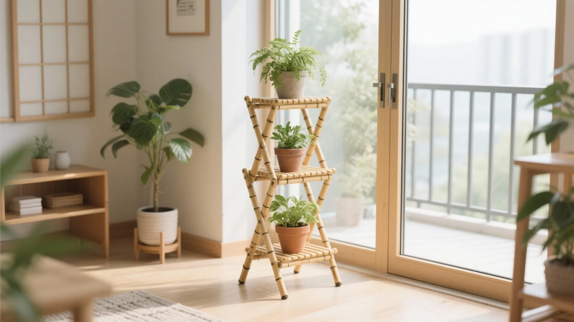 9. Folding Bamboo Stand