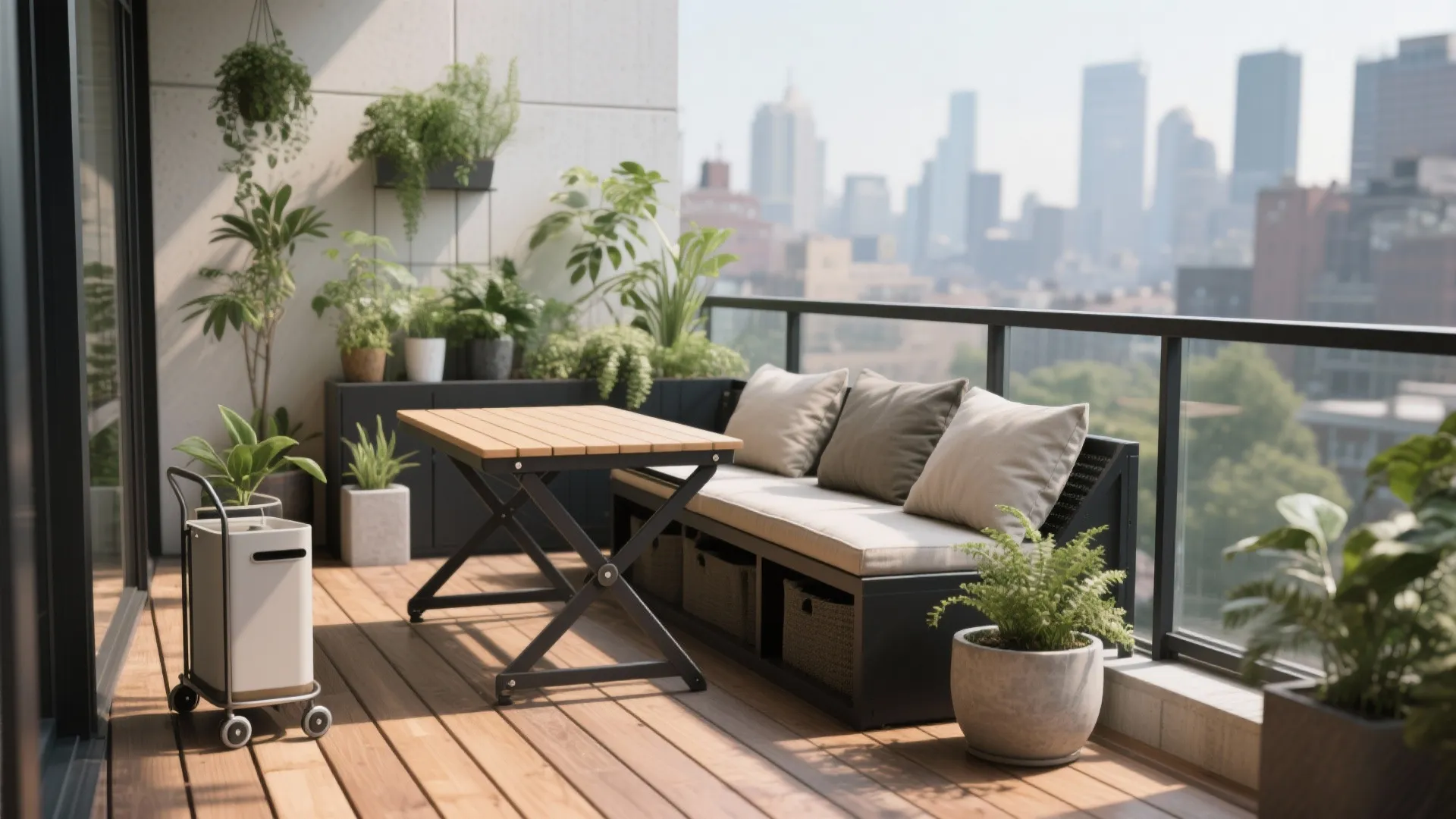 Folding furniture that doubles as storage—and staging