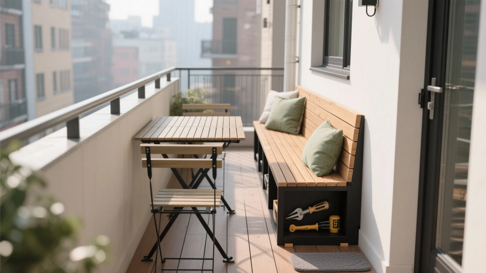 Slim folding furniture + storage seating