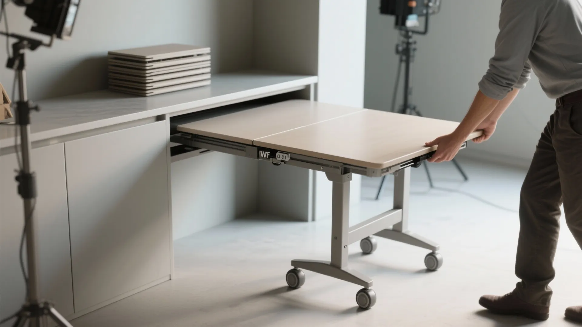 4. Folding Table on Casters (Nesting Desk)
