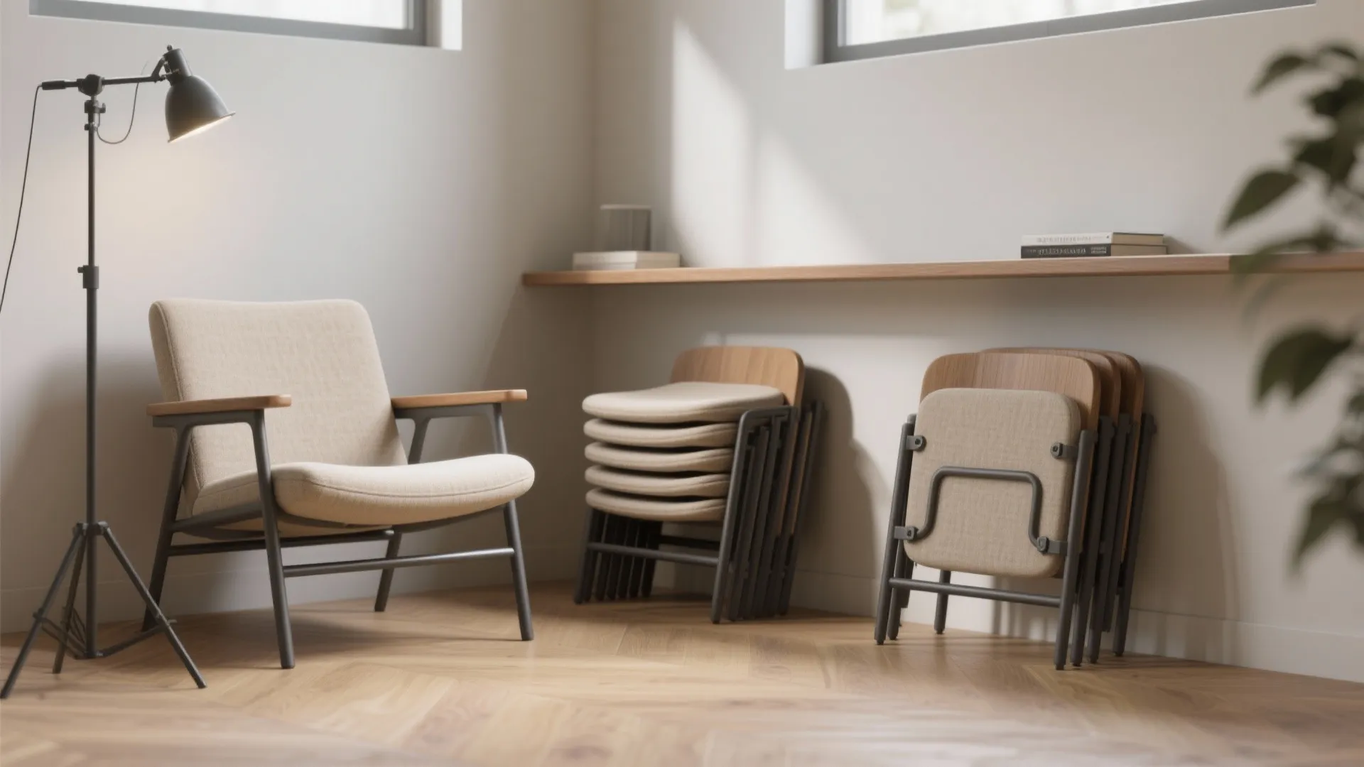 2. Folding and stackable reading chairs