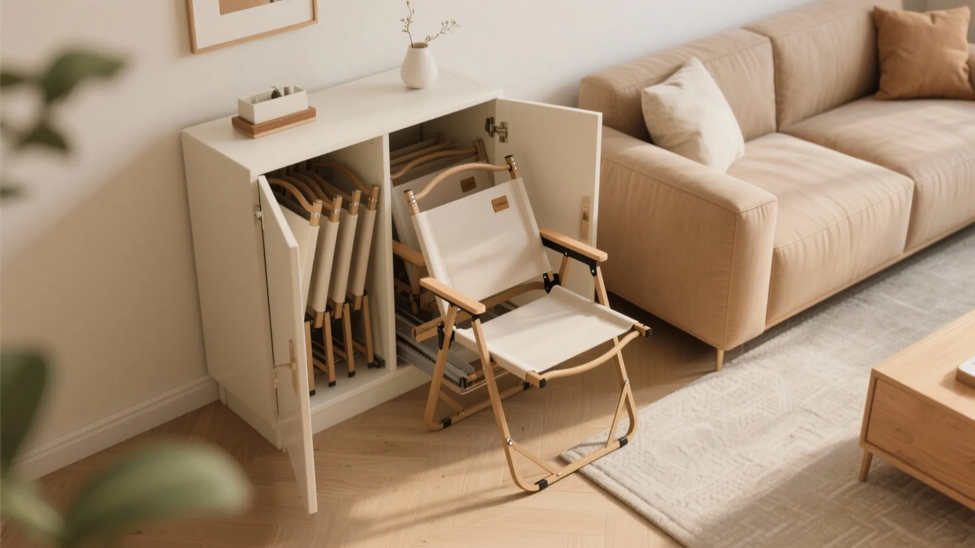 10. Folding Event Chairs Stored in Decor