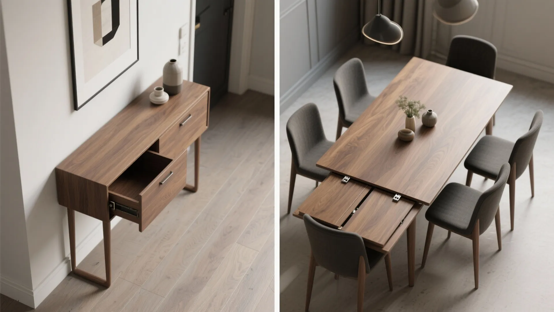 4. Folding console that converts to a table