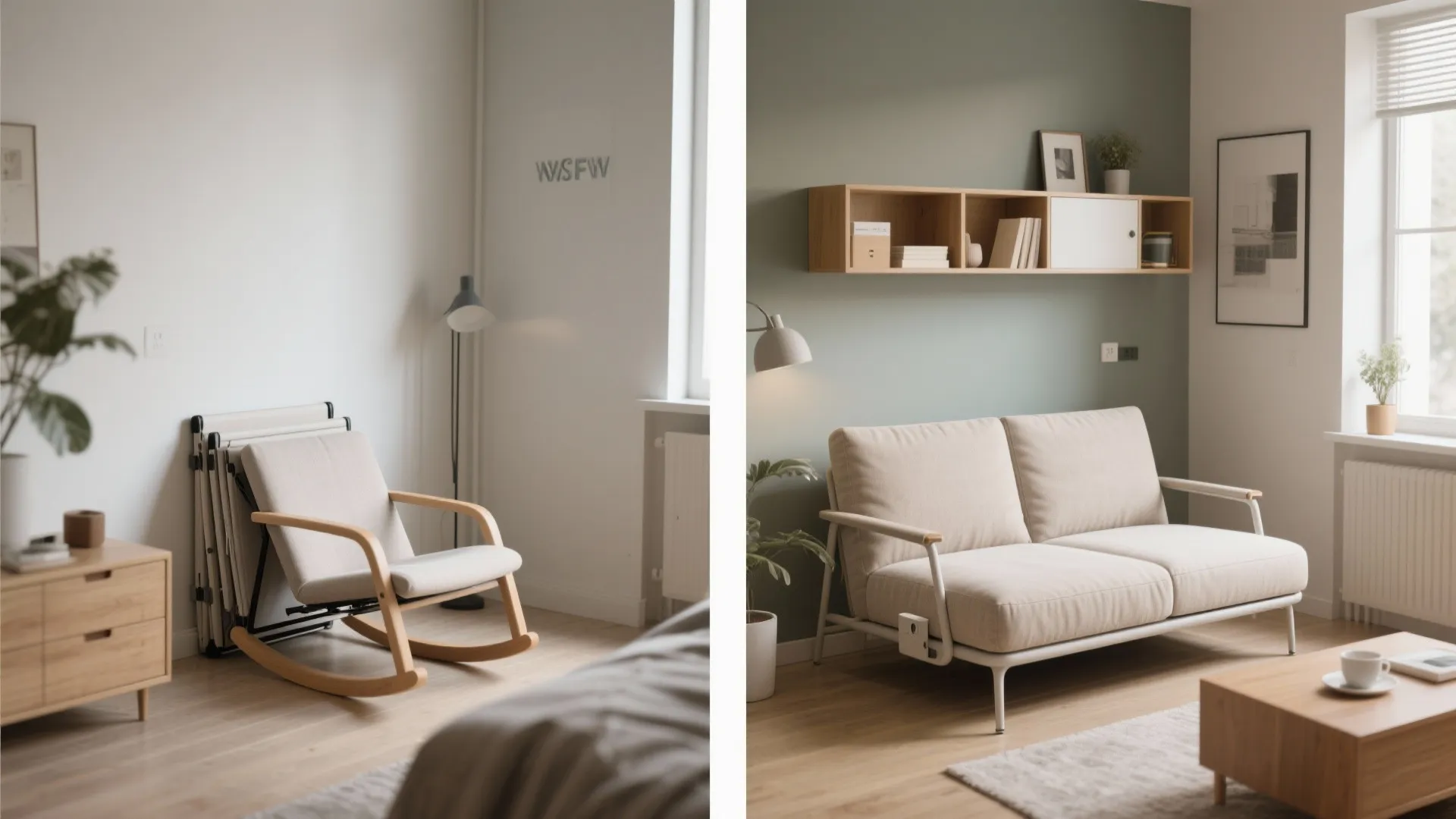 4. Folding or convertible rockers for multipurpose rooms