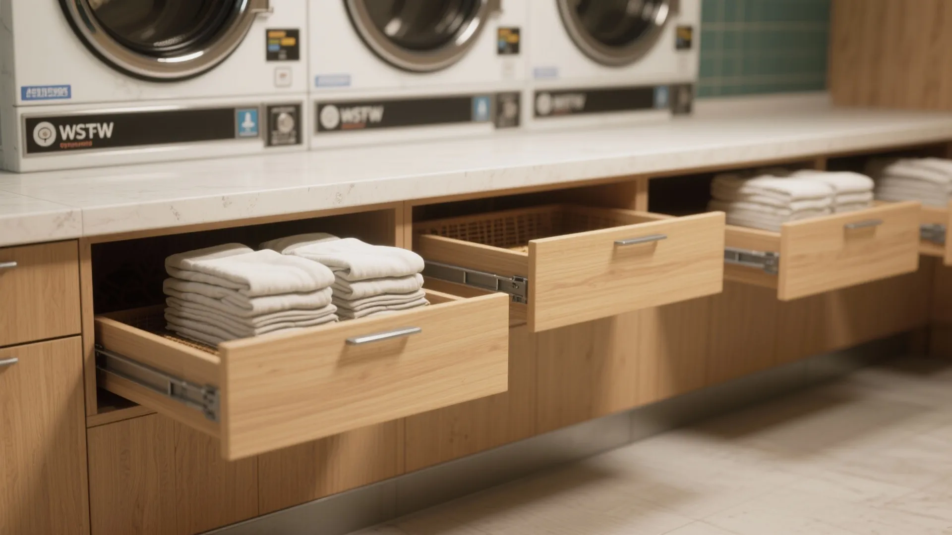 2. A dedicated folding counter that doubles as storage