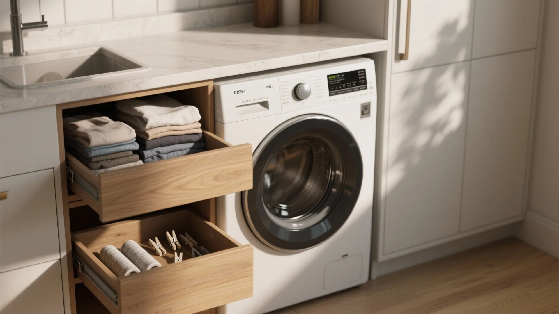 2. Folding station that doubles as a countertop