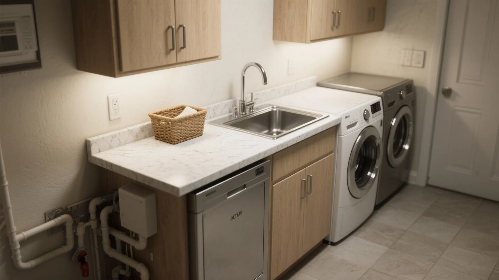4. Built-in folding counter with sink and base cabinets