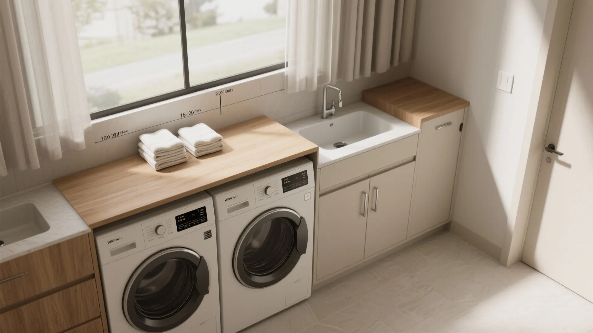 2. Make a folding station out of a shallow counter