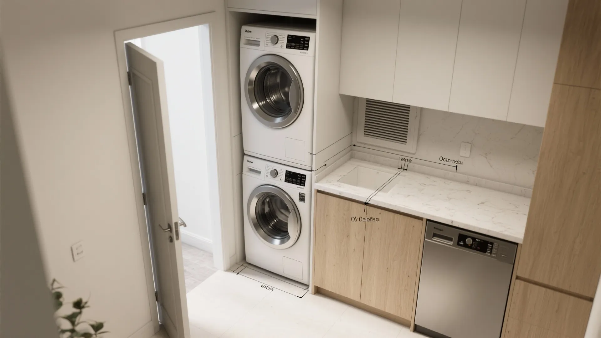 3. Stack with a folding counter above