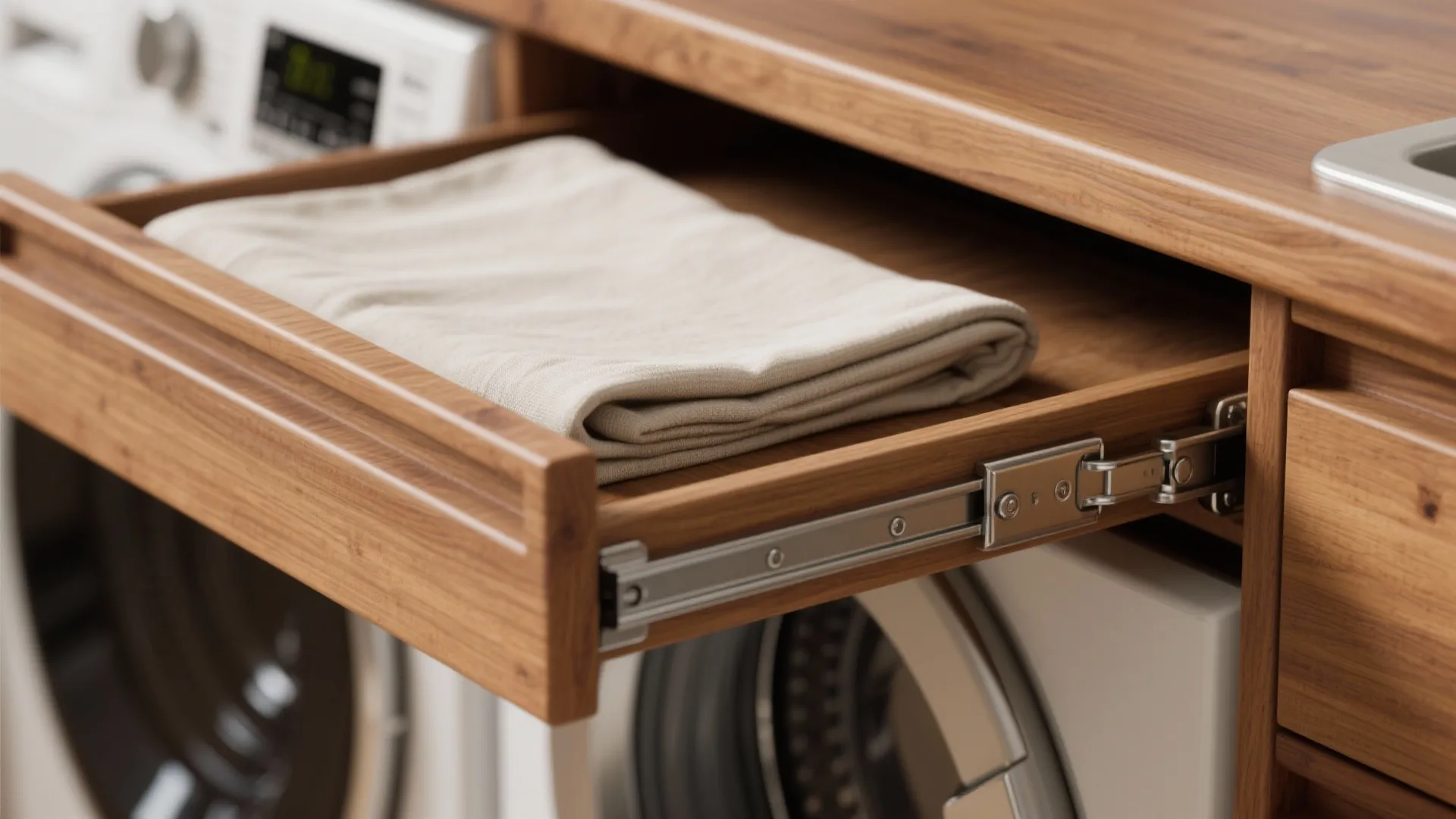 3. Folding counter that doubles as a drying station