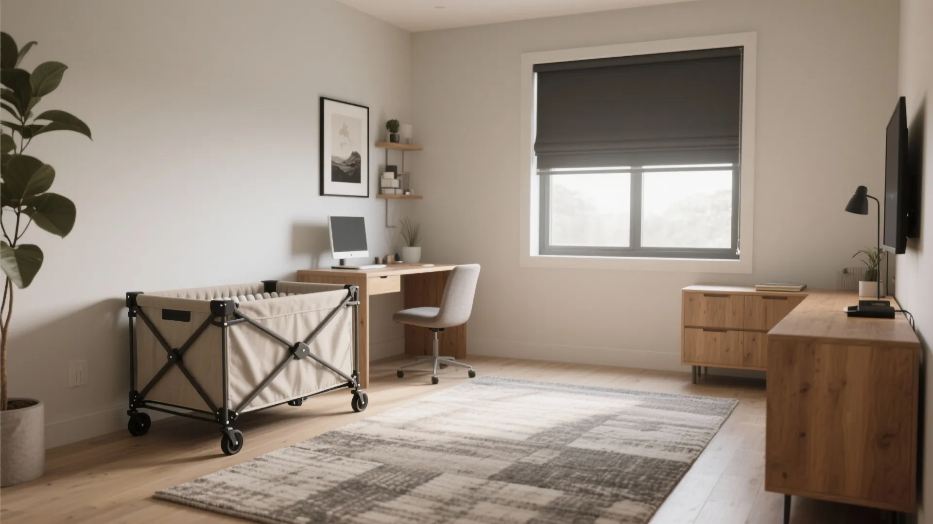 Folding or travel-style crib for ultra-tight studios