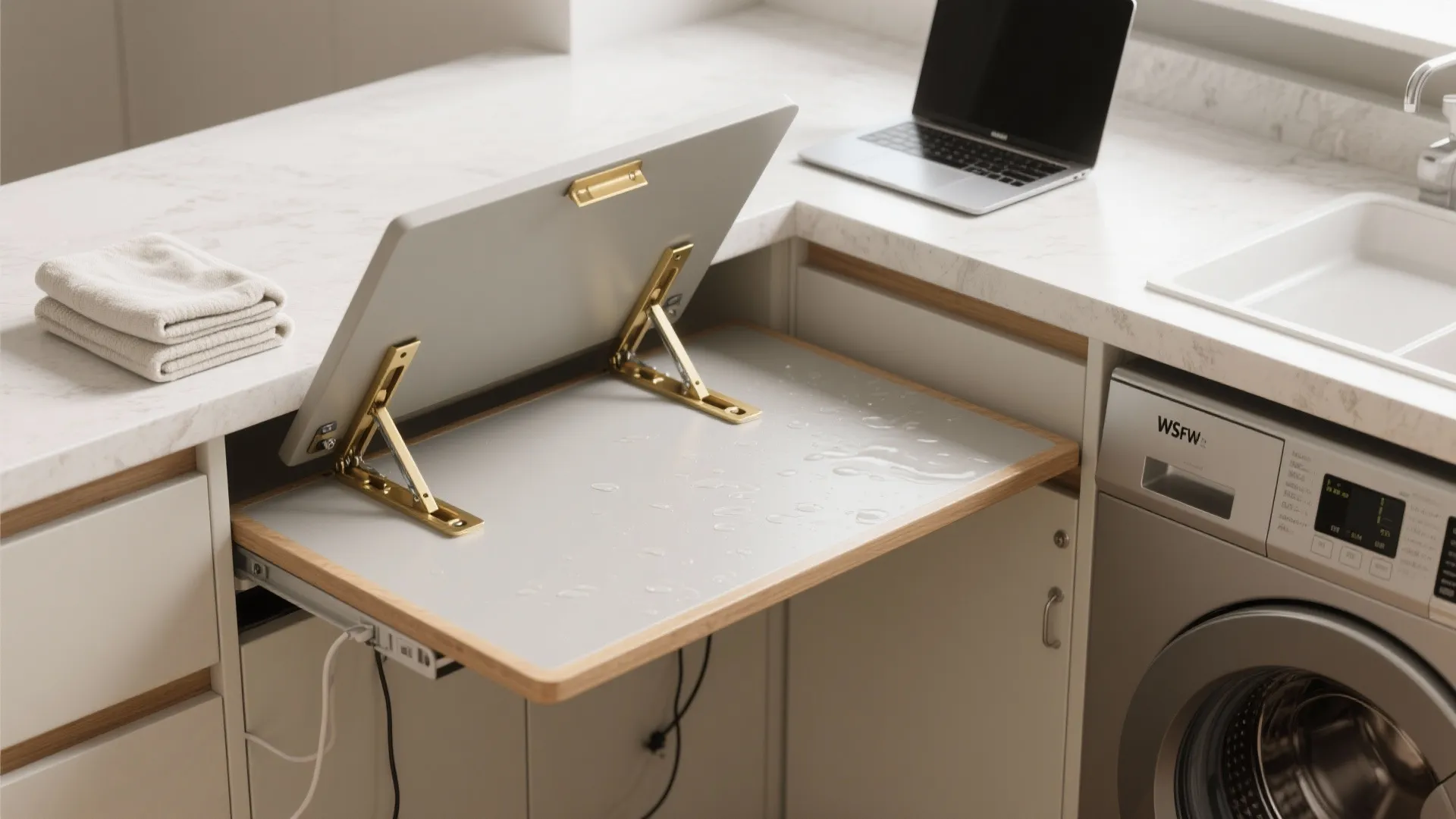 2. Folding Station That Doubles as a Desk