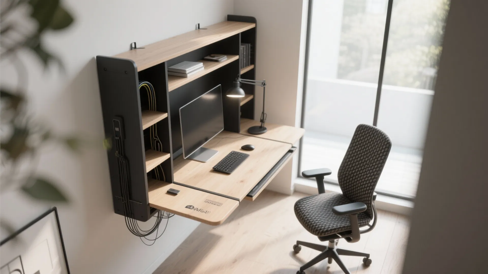 1. Multifunction Desks and Vertical Storage