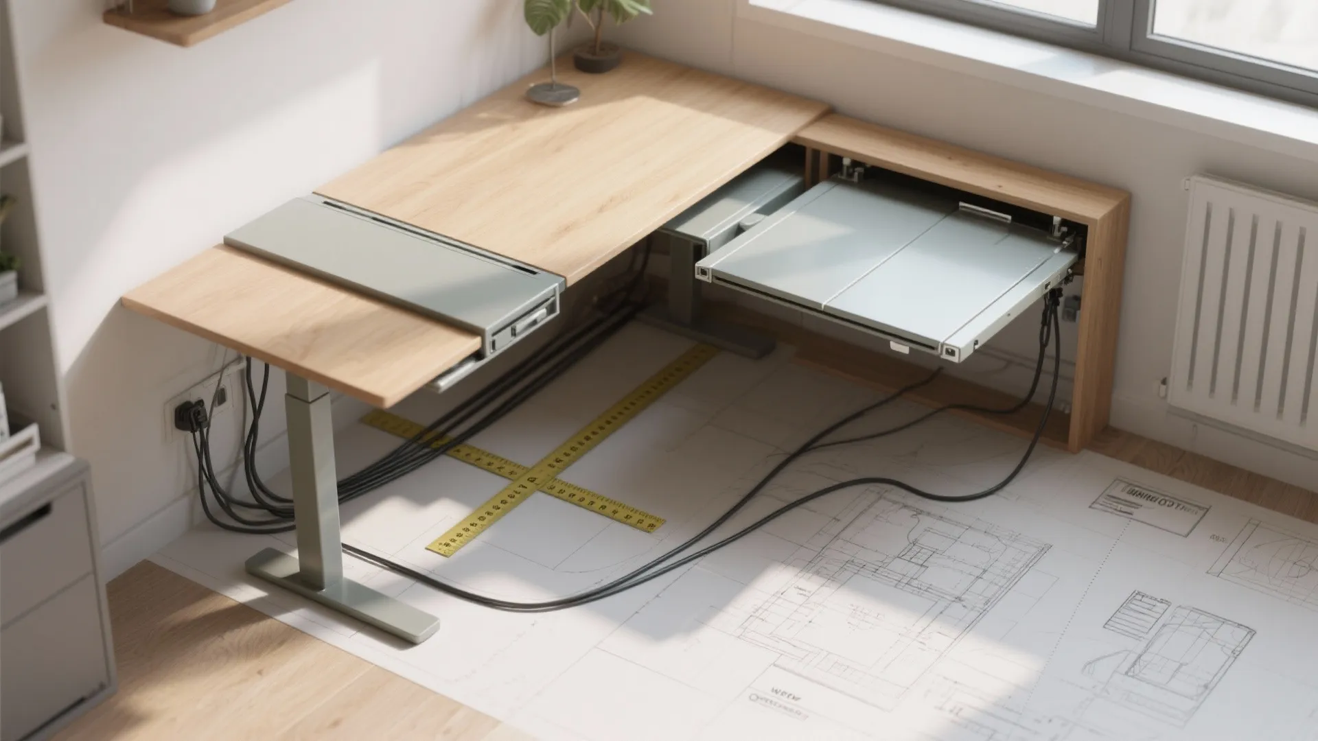 3. Multipurpose Desk and Hidden Cords