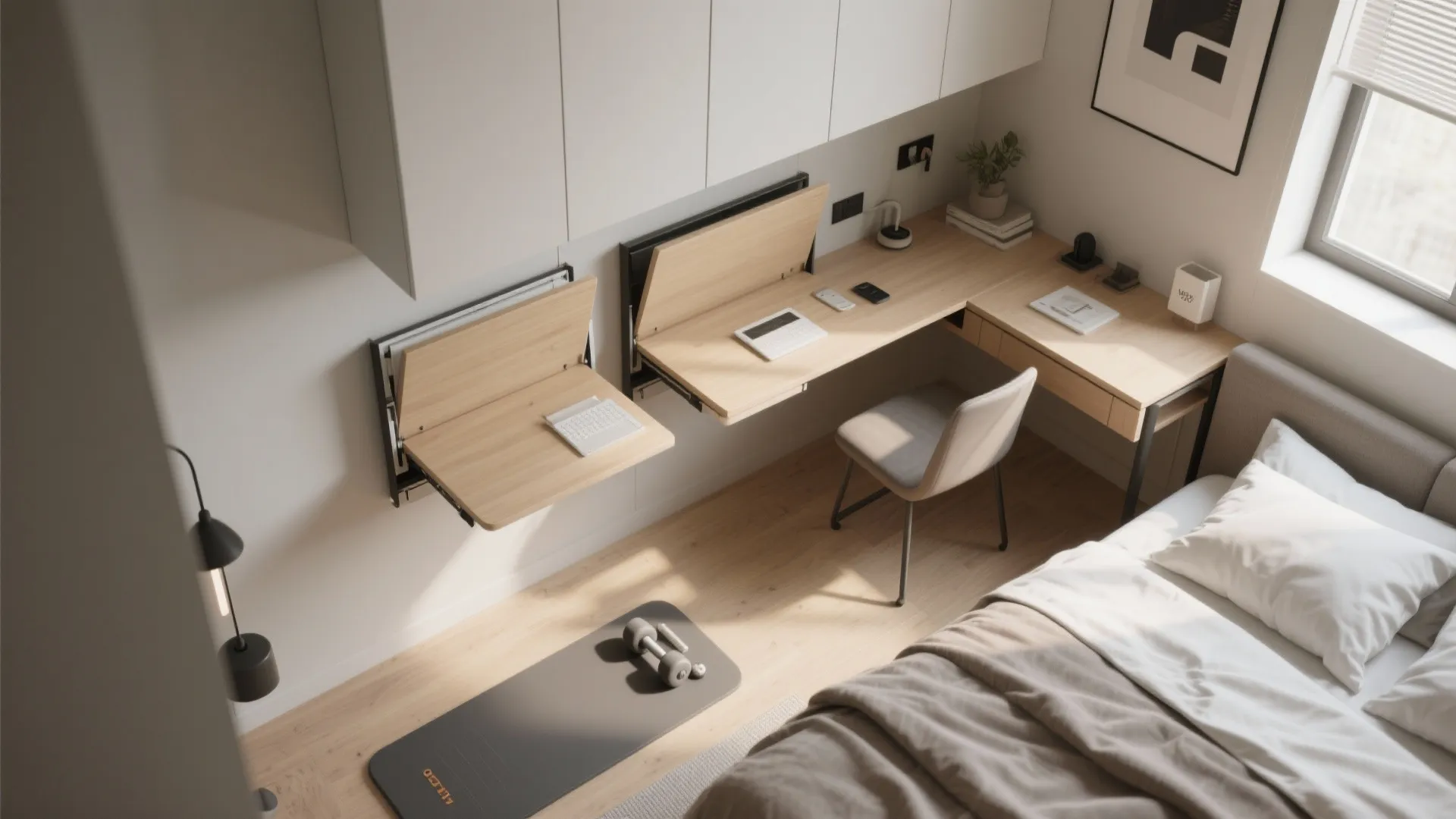 3. Folding furniture and multi-use surfaces