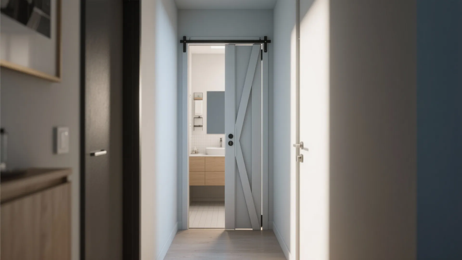 5. Folding door + compact privacy latch