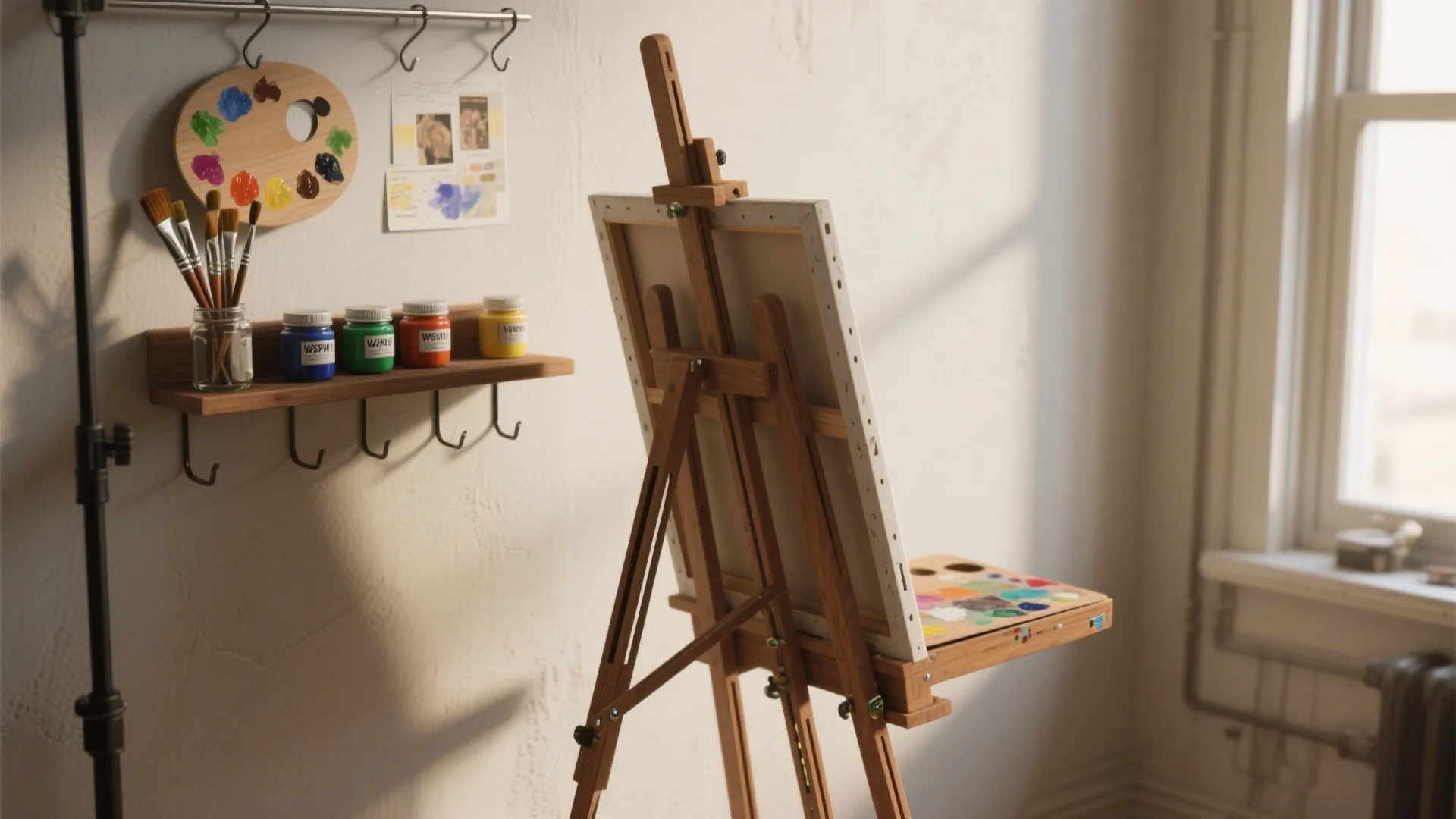1. The Folding Easel & Wall Palette Station