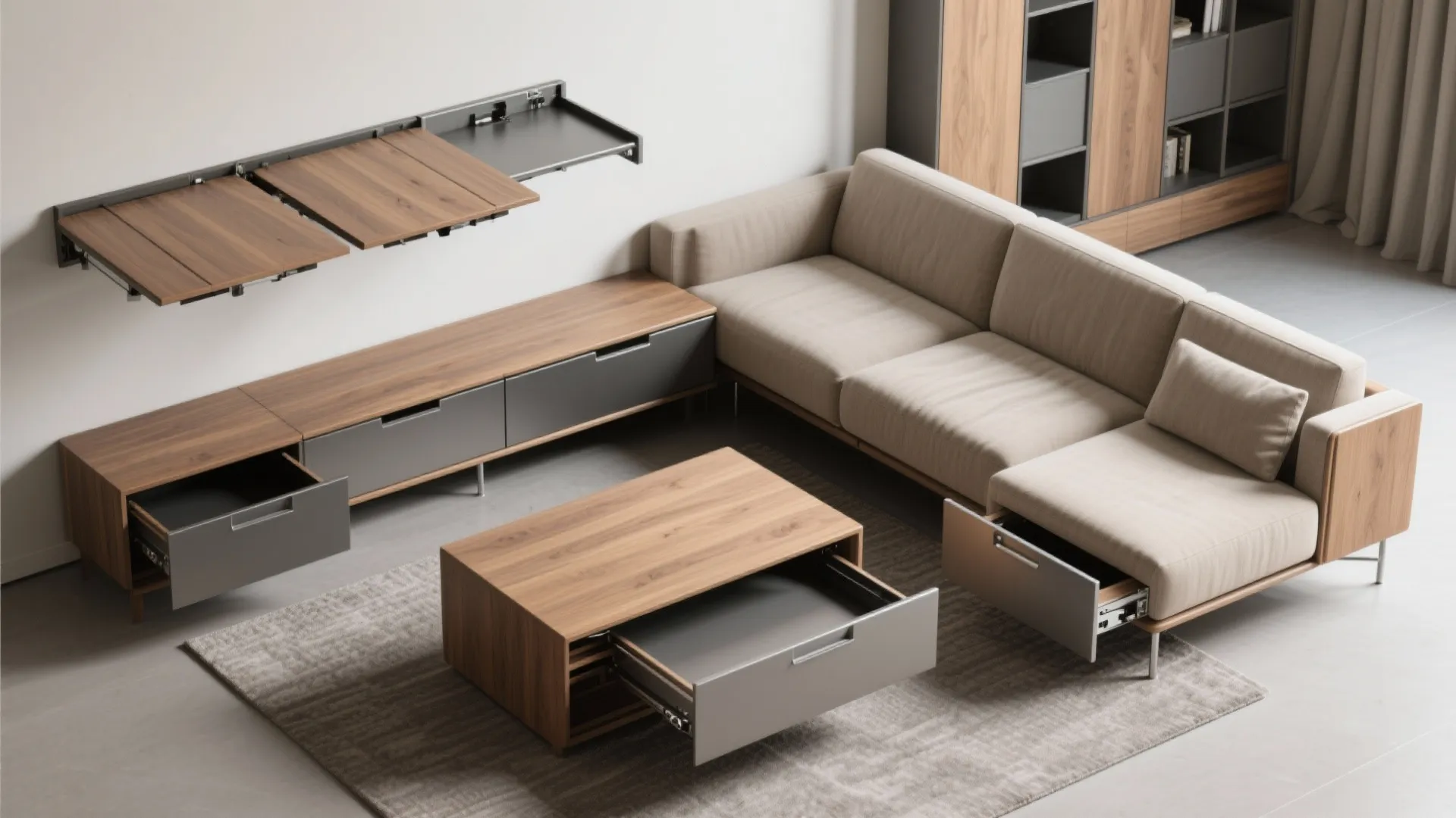 2. Furniture that folds, slides, or tucks away