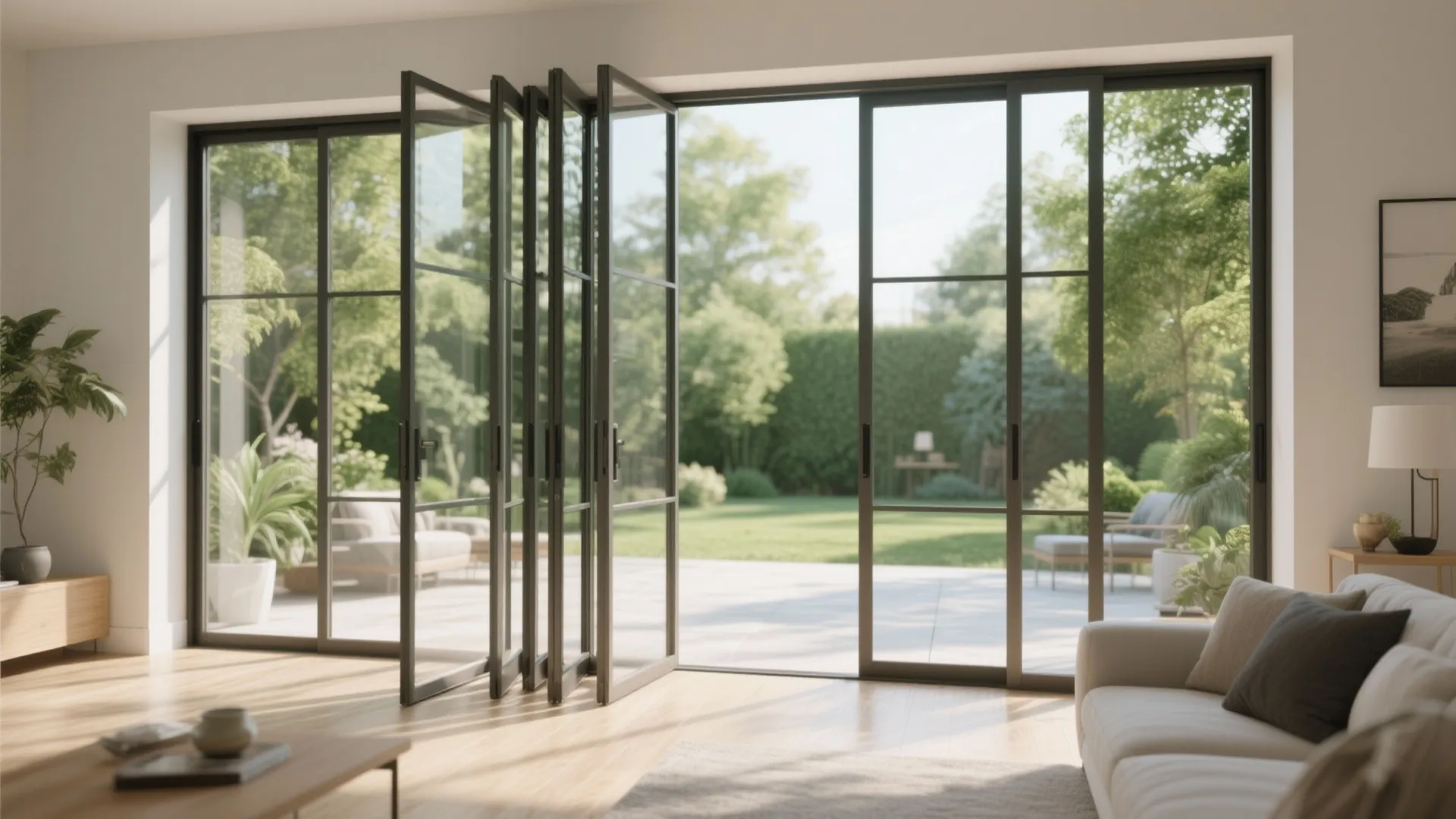 5. Folding glass doors or a multi-pane system for indoor-outdoor flow