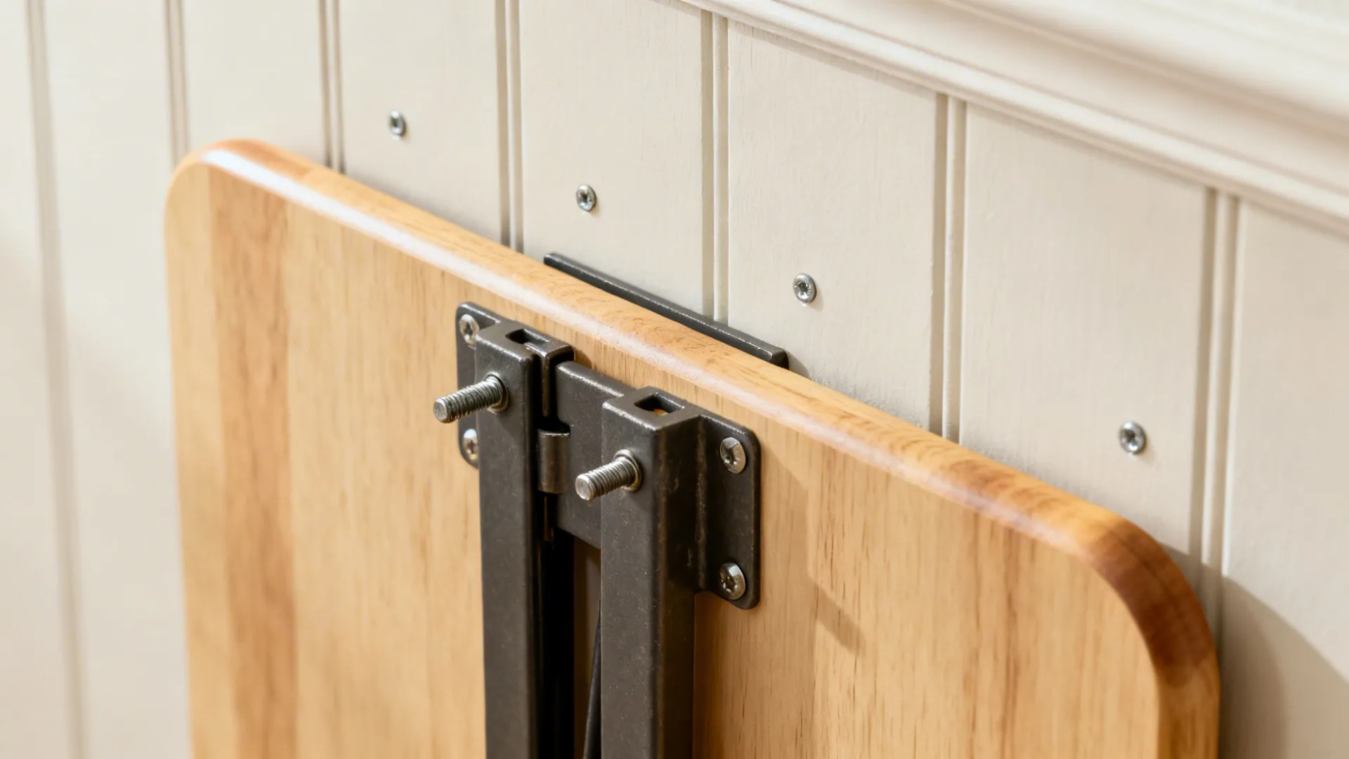 3) Wall-mounted folding tables that disappear