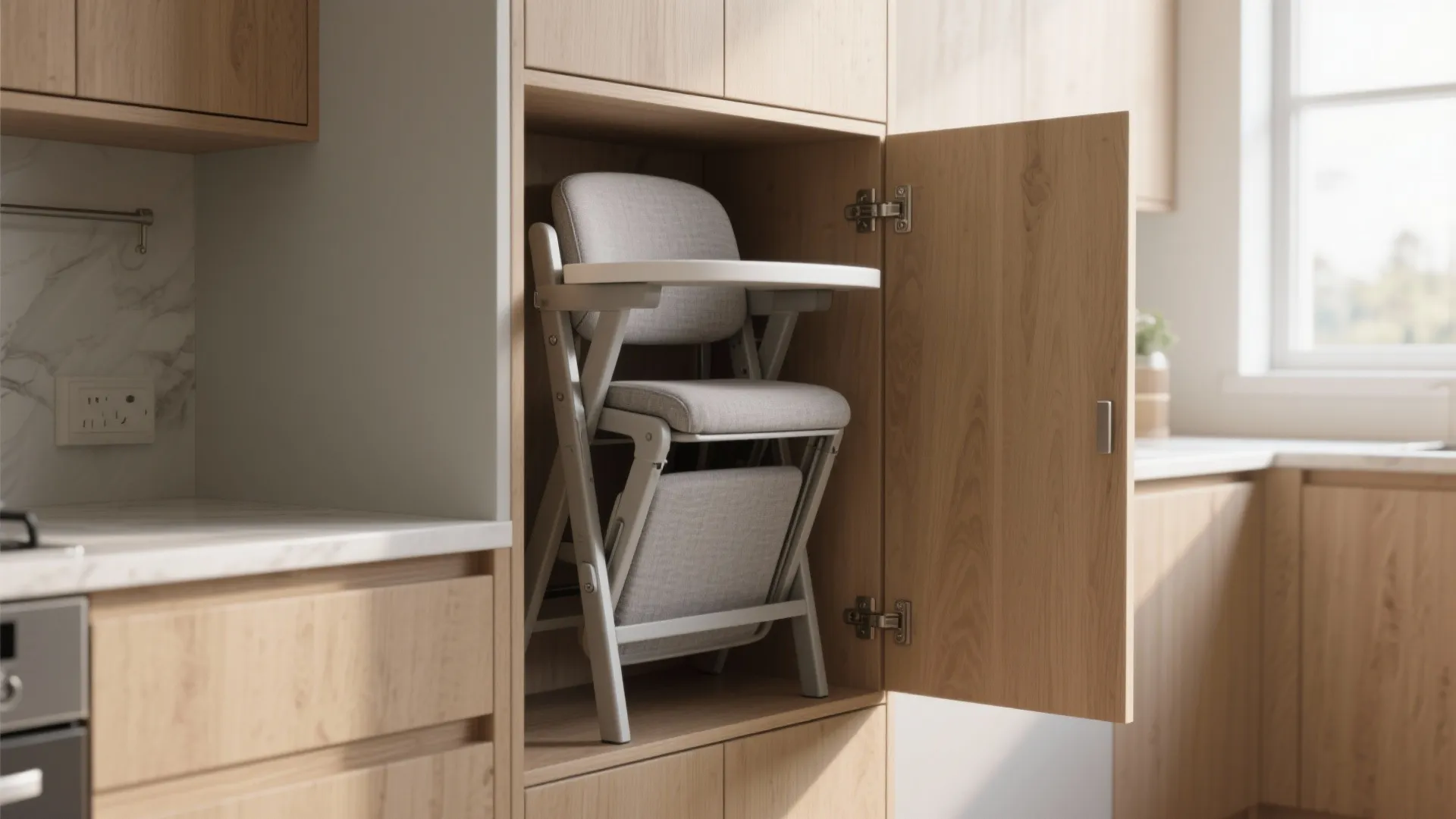 2. Folding highchairs with compact profiles