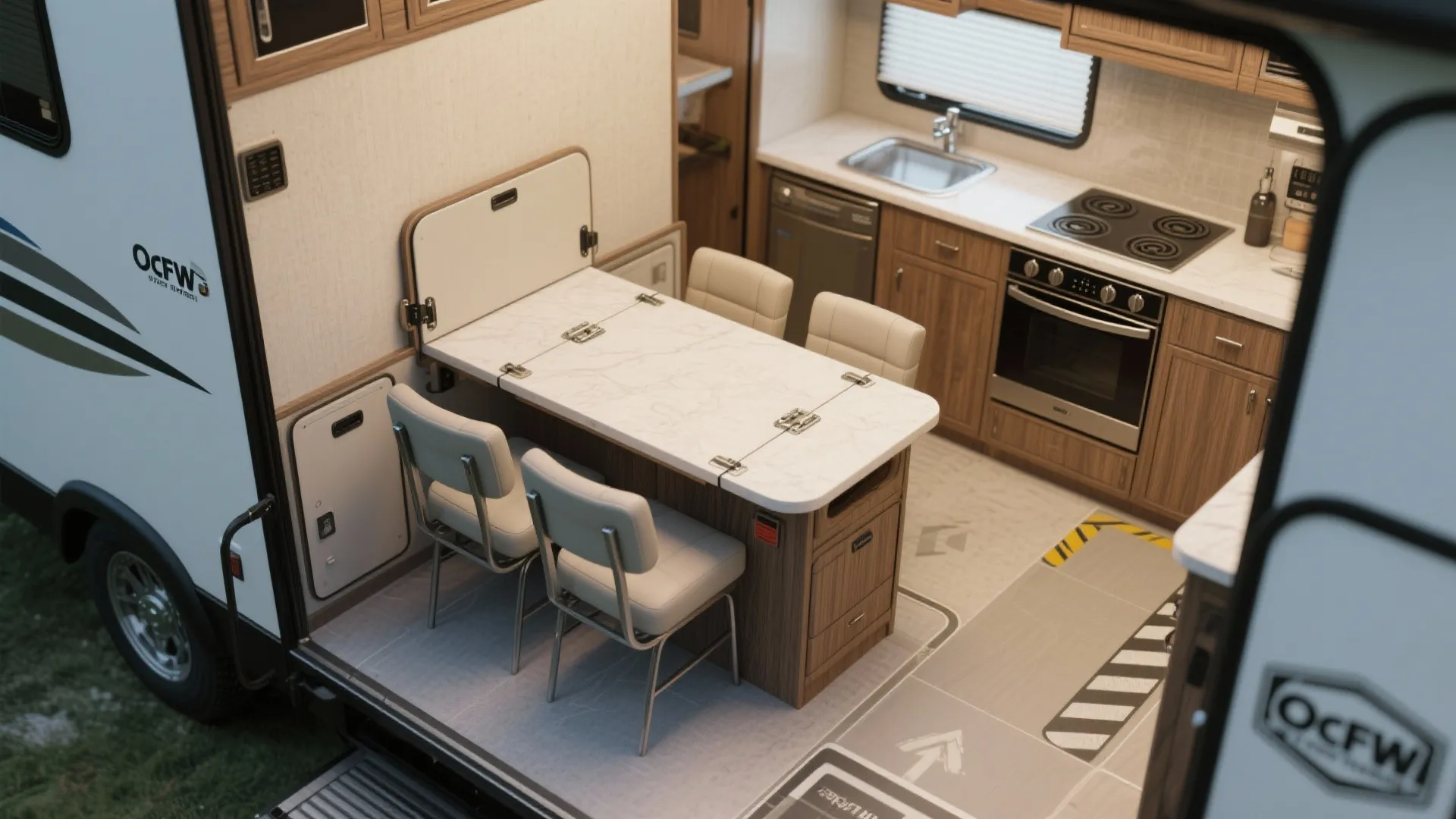 4. Multi-use kitchen islands with folding leaves