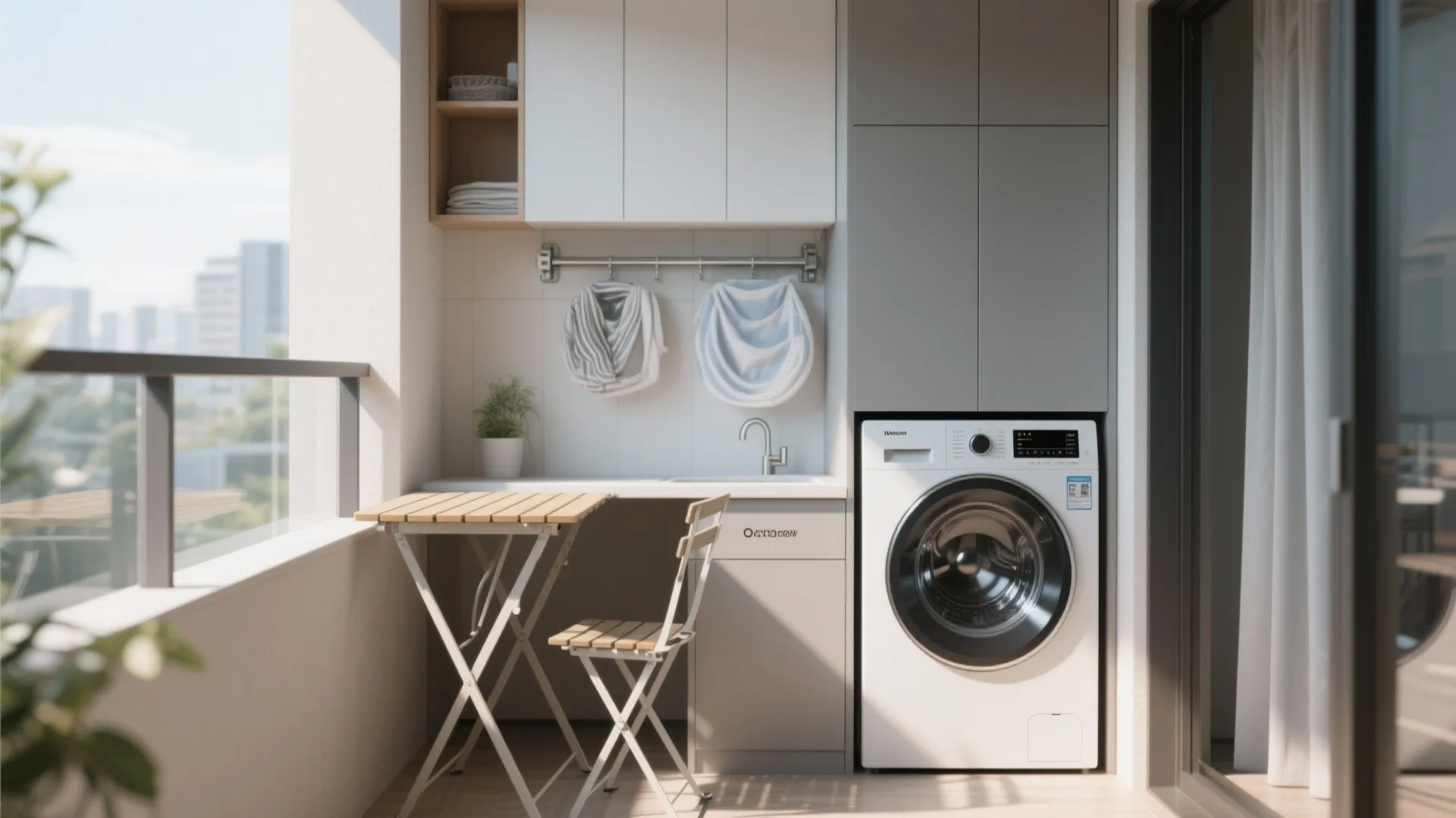 Minimalist Folding Laundry Corner