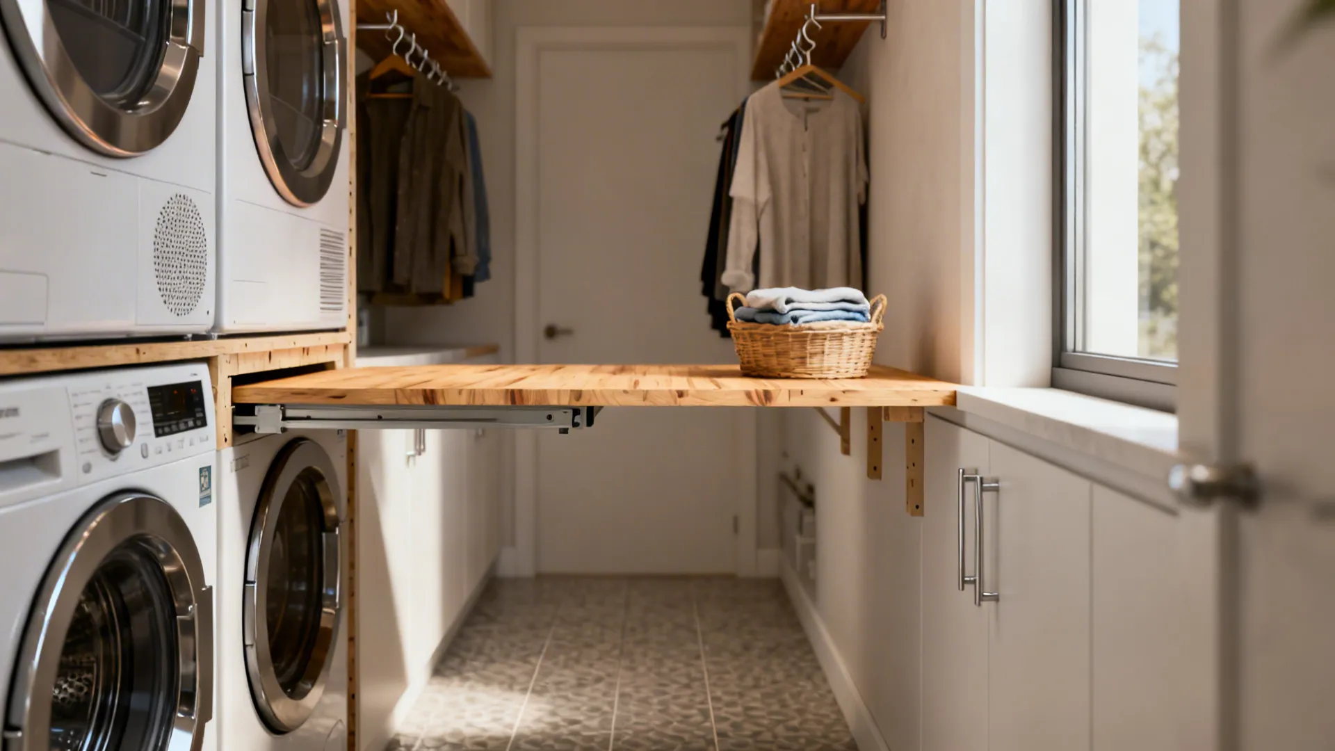 5 Wall-Mounted Folding Table Ideas for Small Laundry Rooms