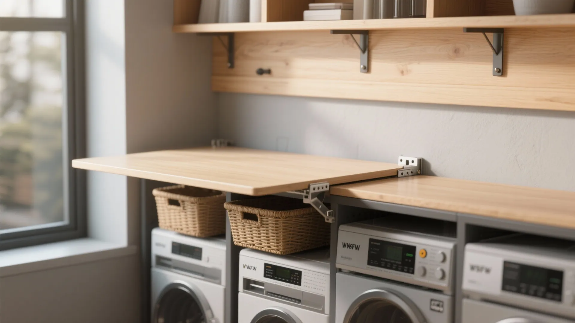 2. Folding ledge that doubles as a countertop