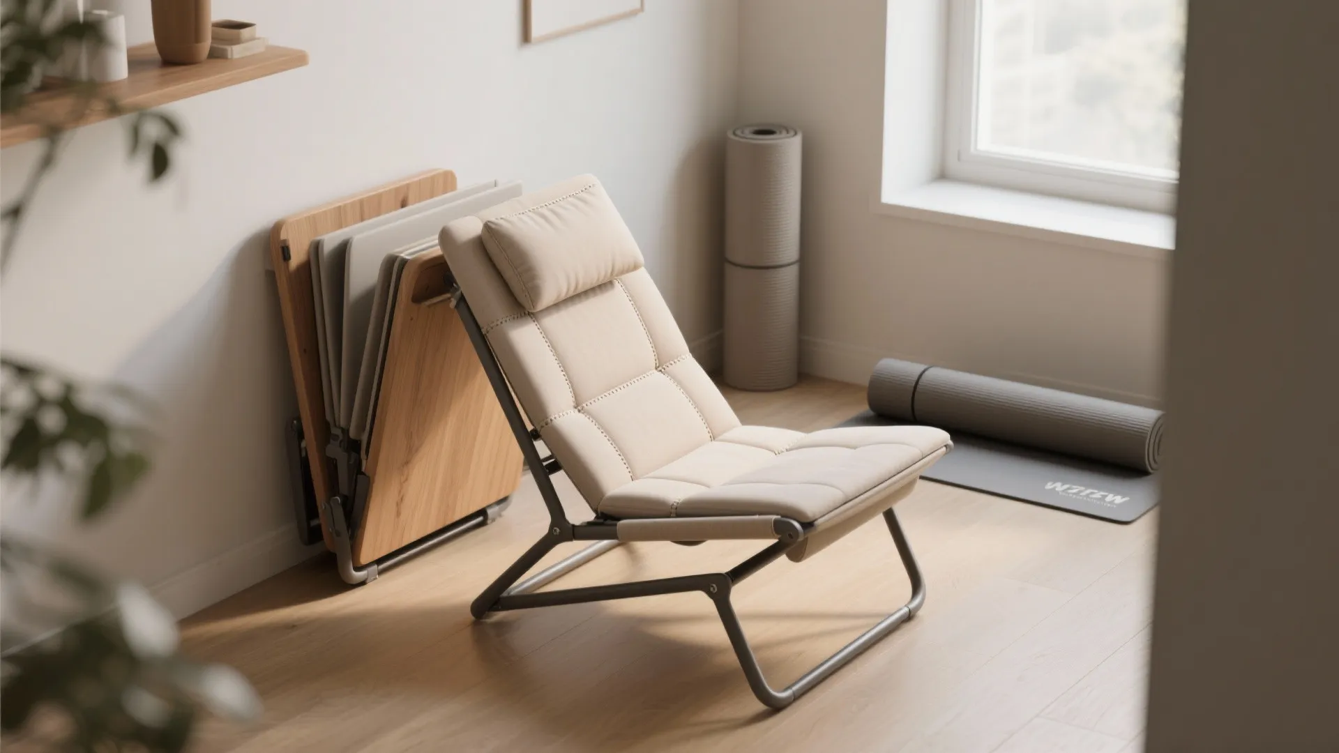 3. Folding lounge chair for multi-use rooms
