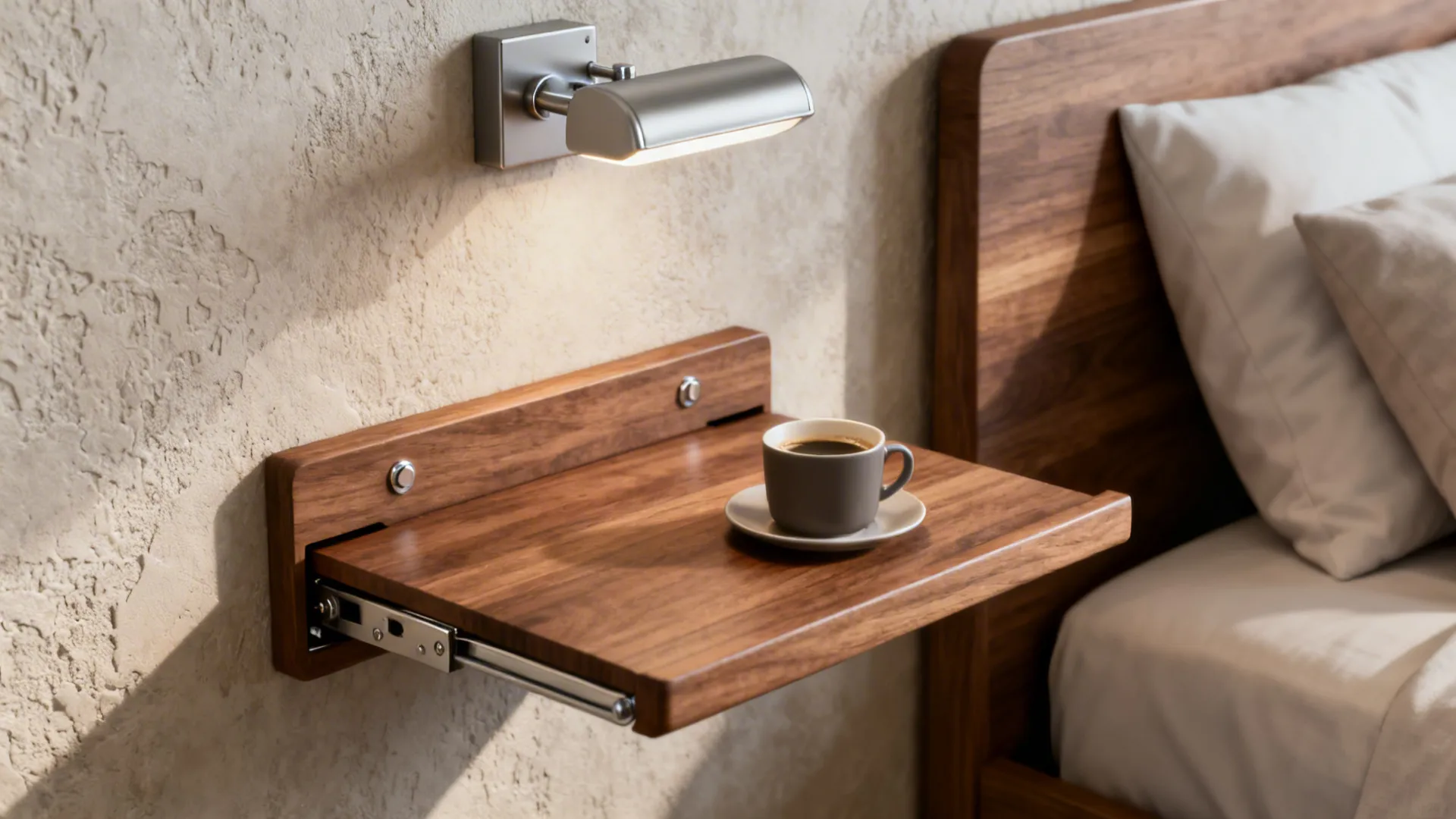 3. Mount Folding Nightstands and Lights