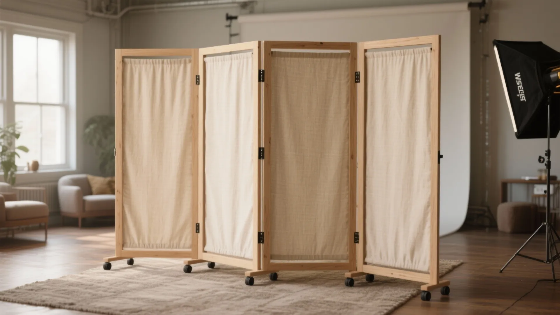 2. Folding panel with fabric inserts