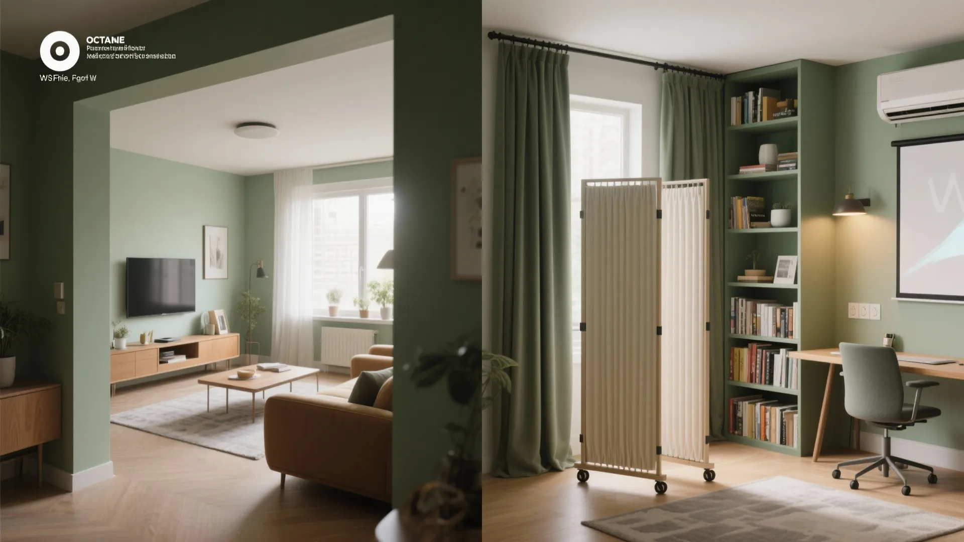 5. Flexible partitions and tech-savvy touches