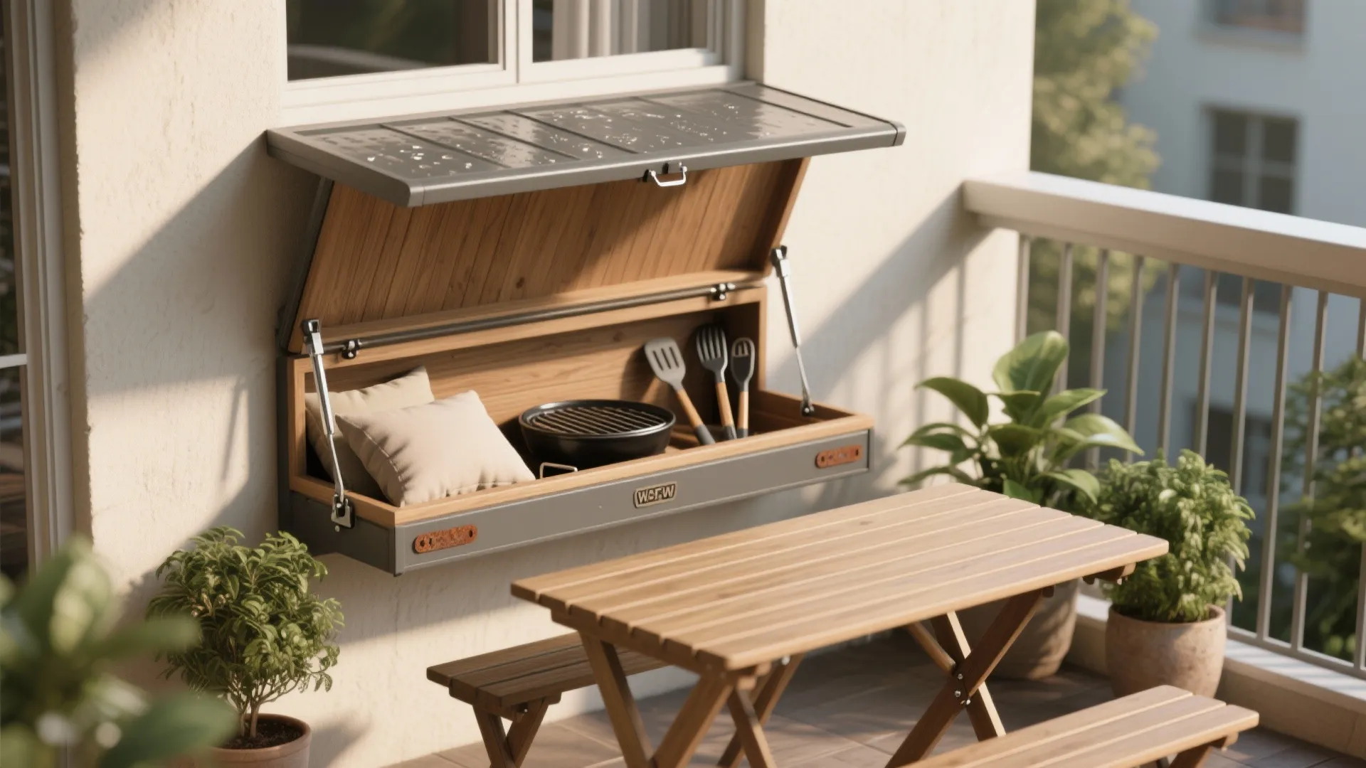 1. Folding Picnic Table with Hidden Storage