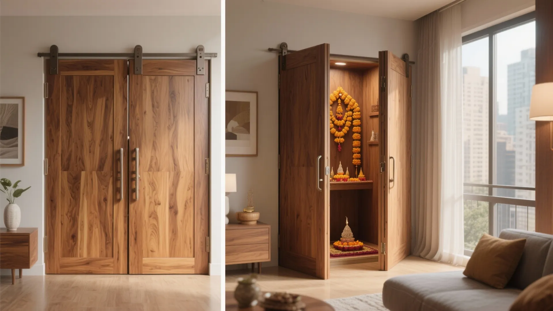 Folding Pooja Door Design