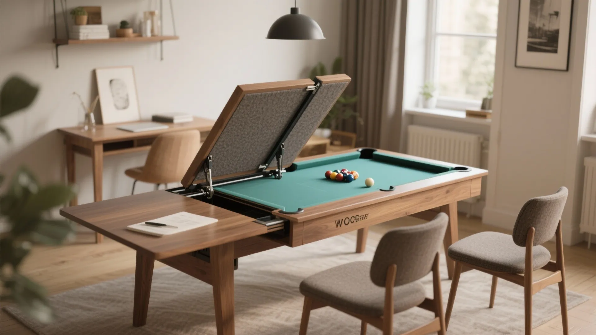 1. Go compact with a convertible or folding table