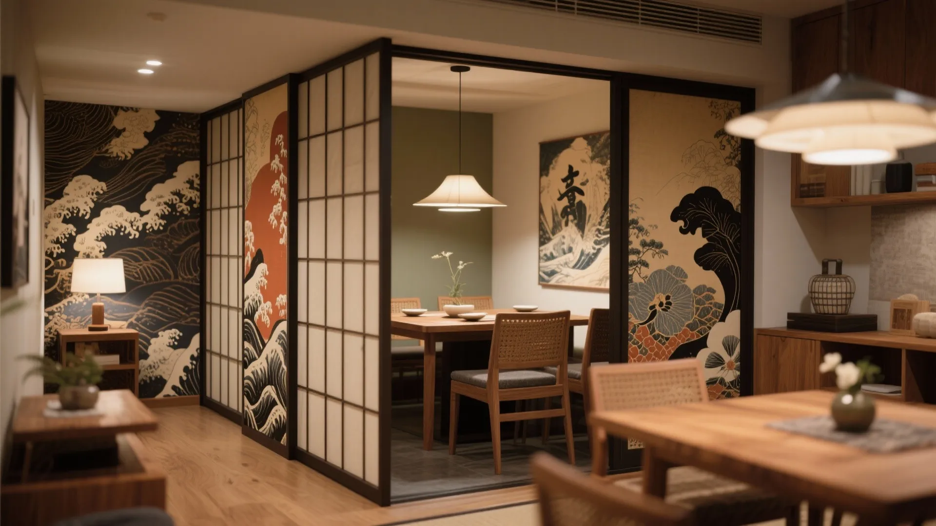 Folding Screens with Artistic Prints