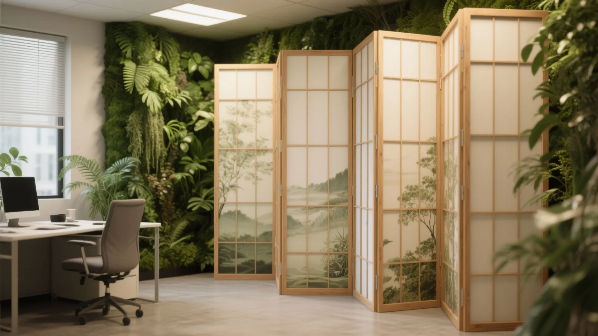 4. Folding screens and planted green walls