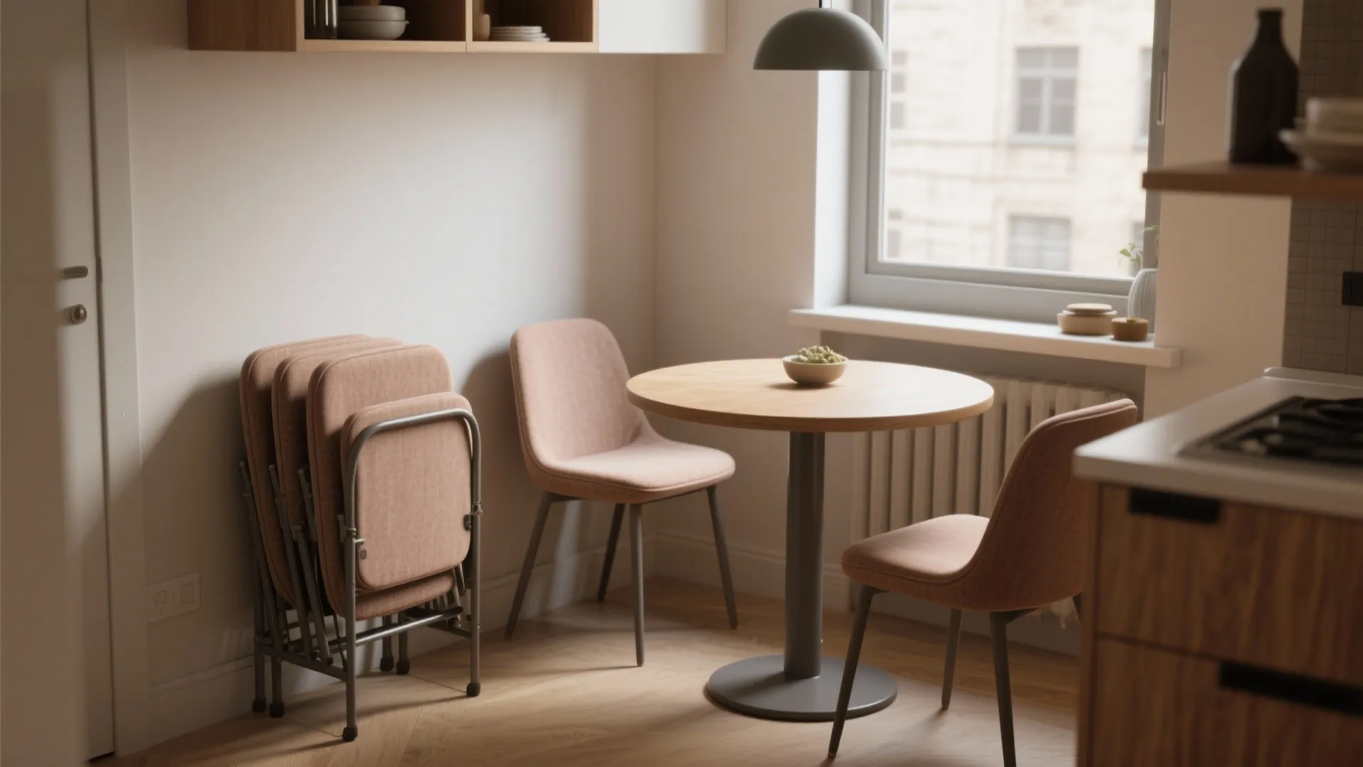 3. Folding or stackable upholstered chair