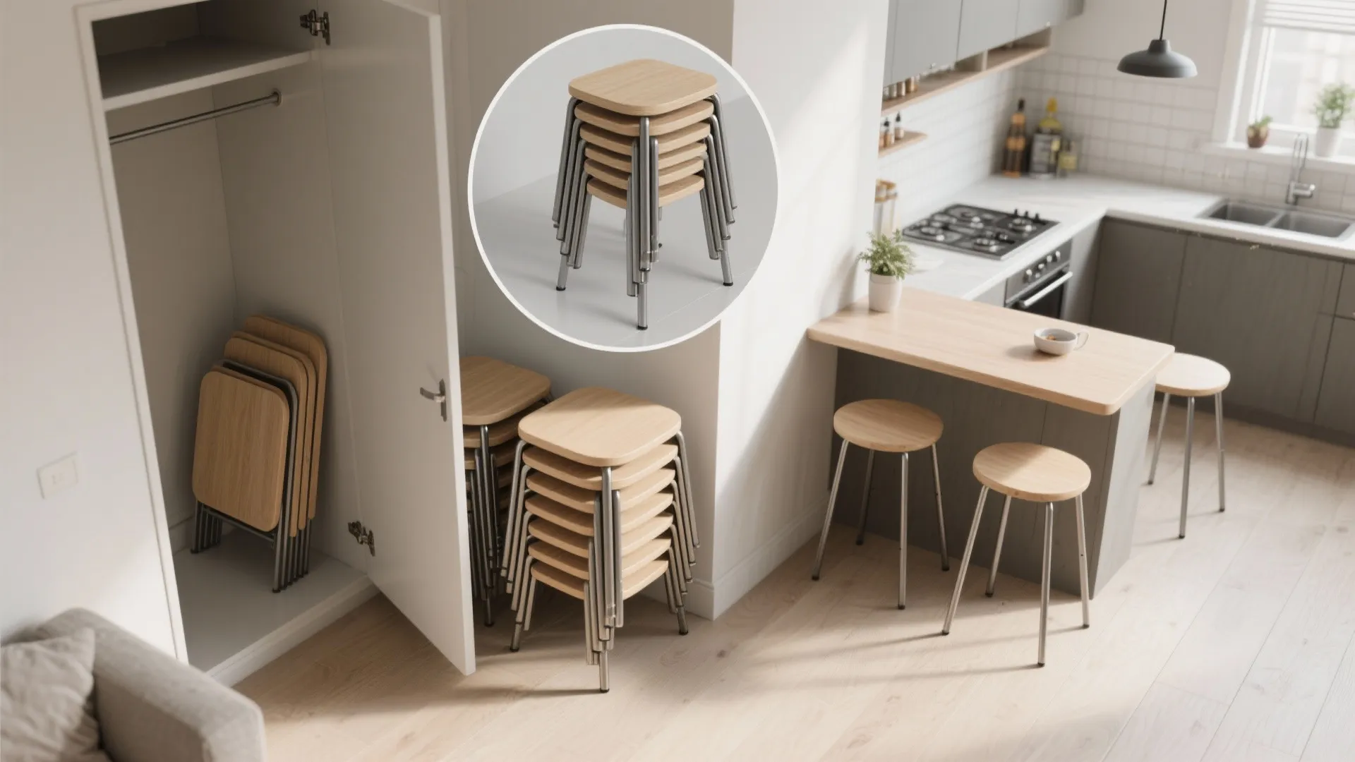 3. Folding and stackable options for flexible living