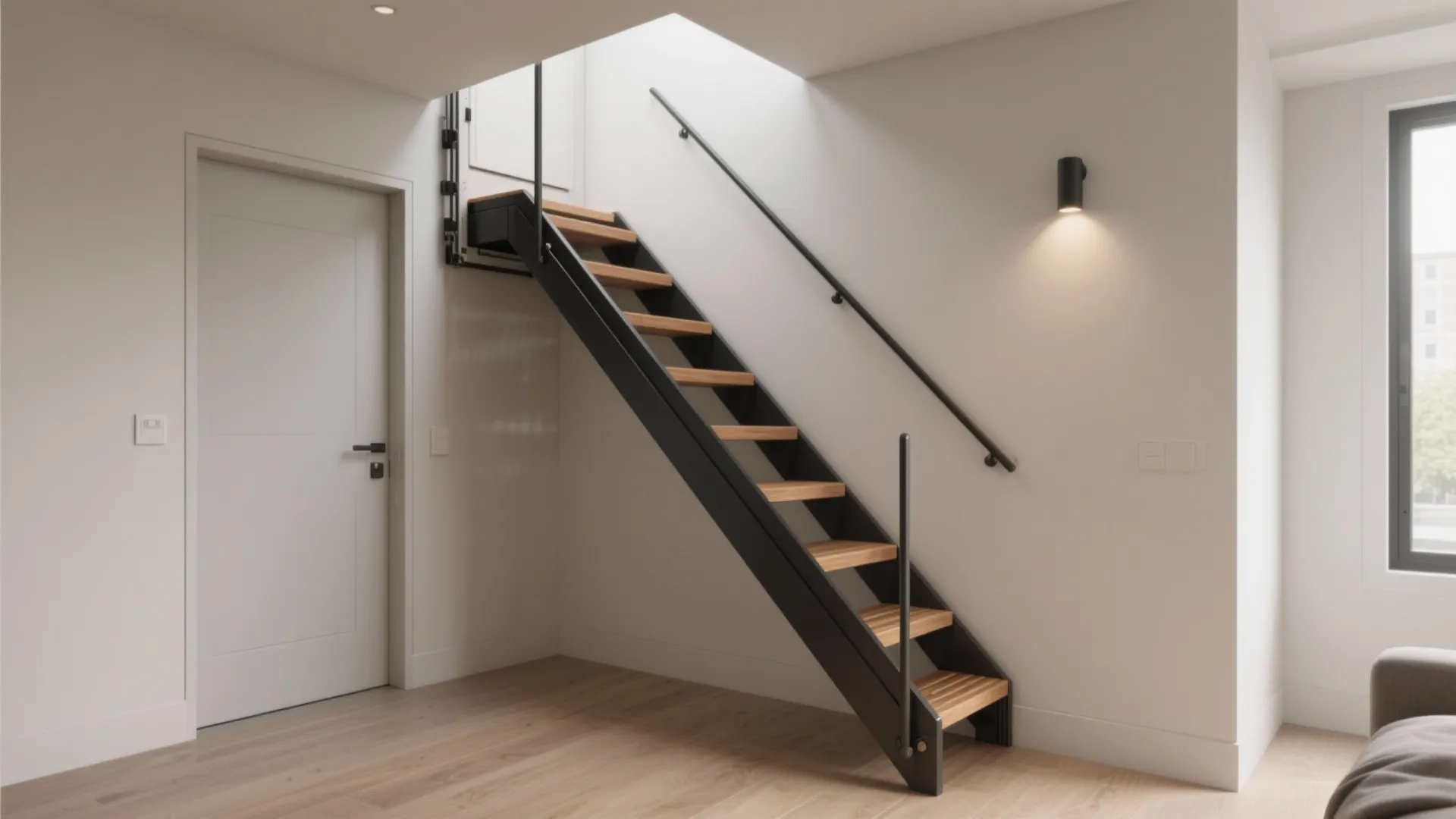 Folding Staircase Against Wall DIY: Smart Space Solution