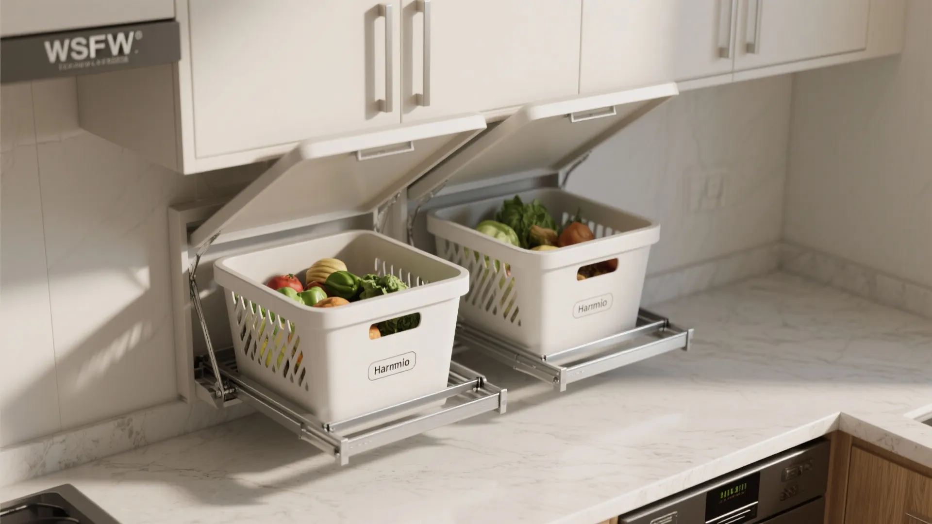 3. Fold-down Folding Station and Hidden Hampers