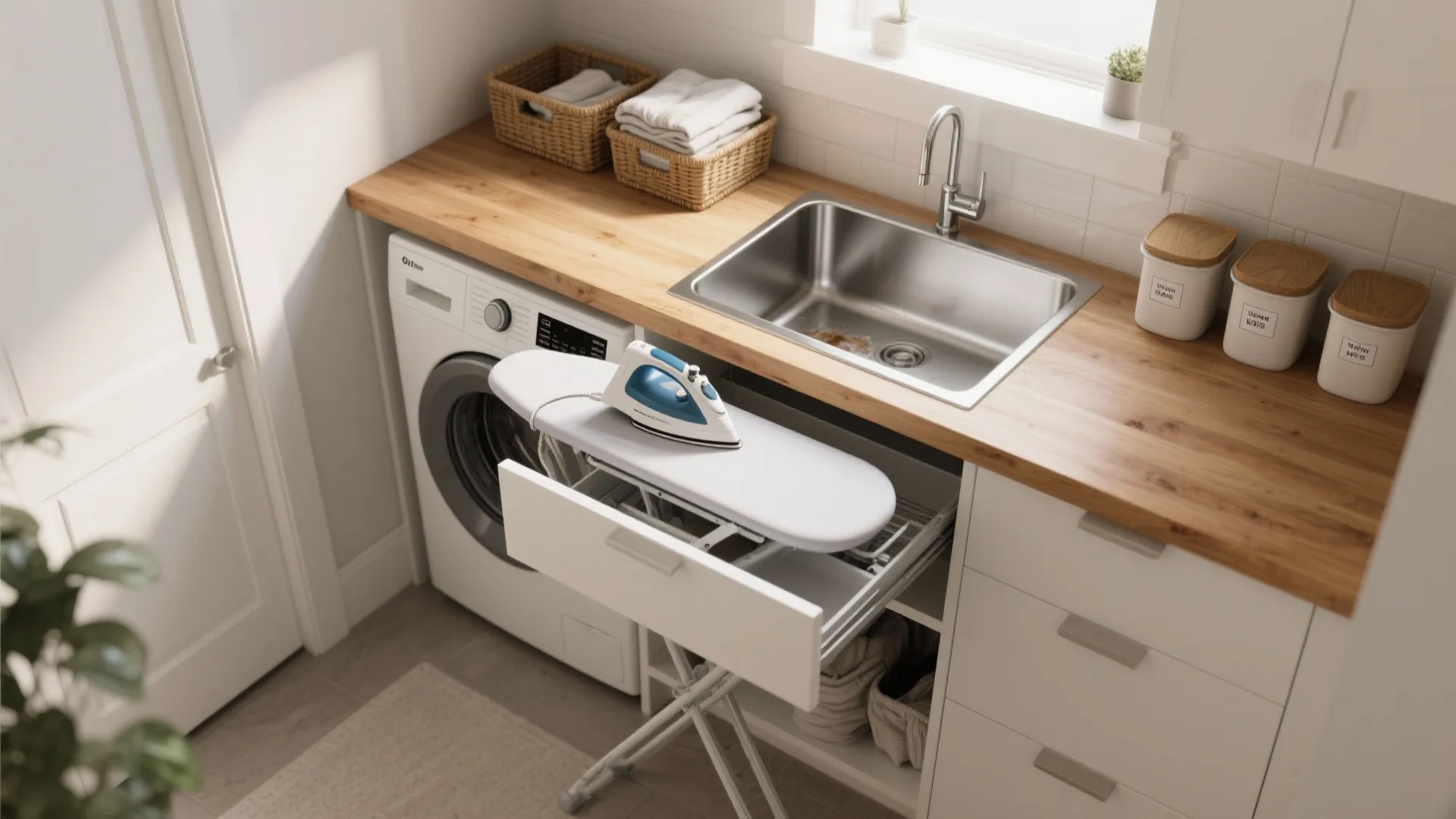 3. Create a compact folding station and ironing nook