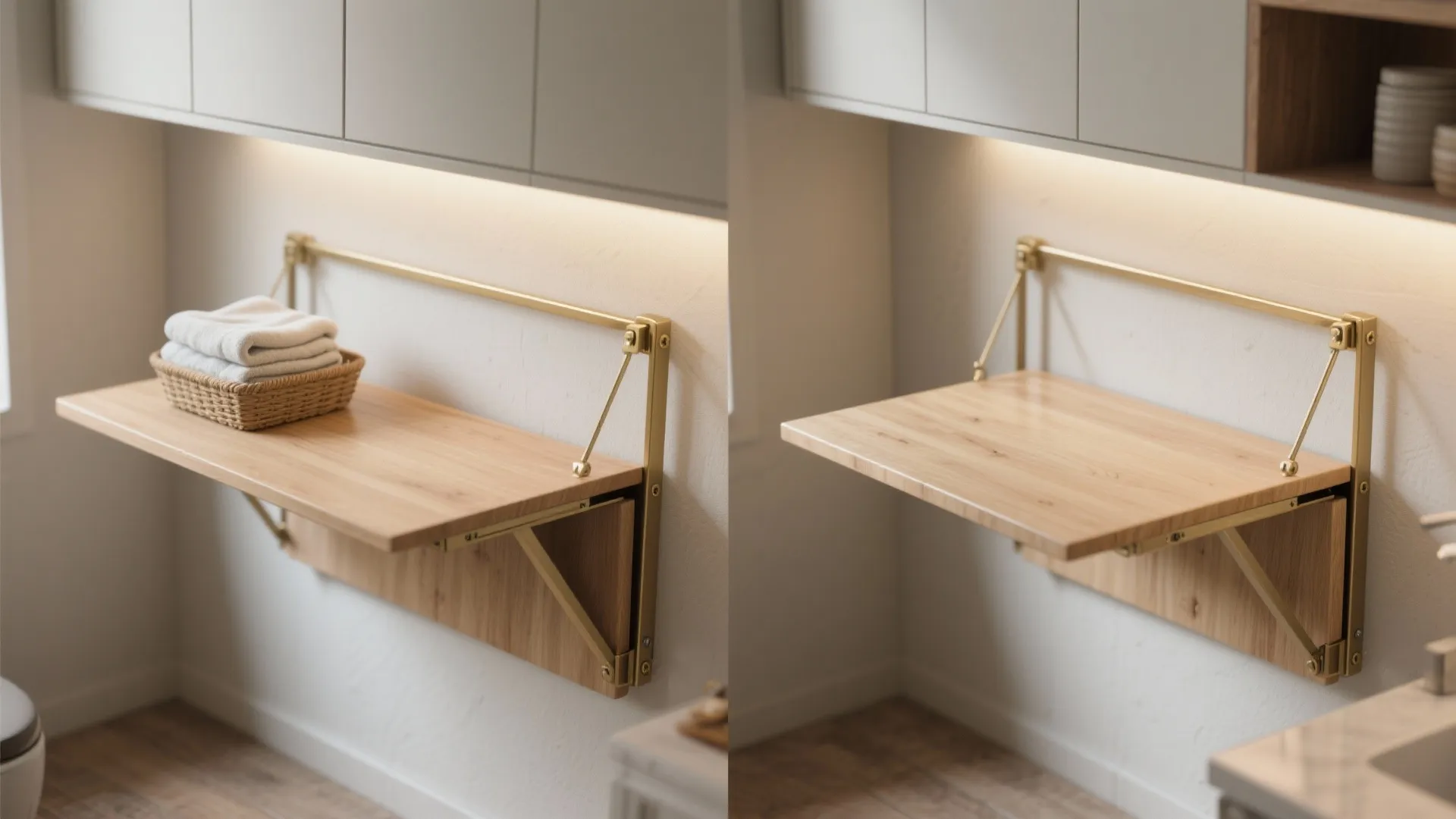 2. Build a folding station that doubles as a utility counter