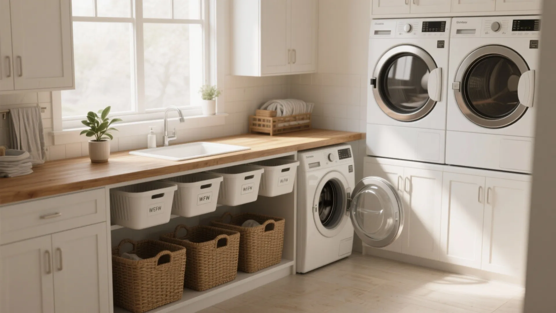 2. Folding Station That Doubles as Countertop Storage