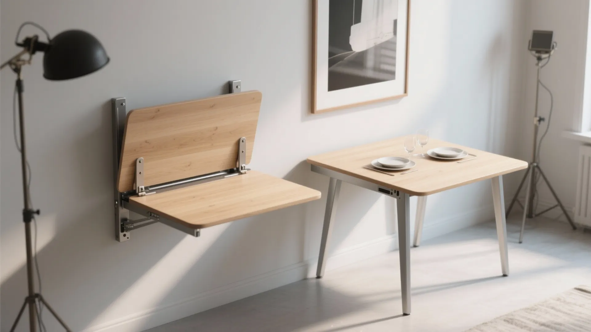 2. Wall-mounted folding table